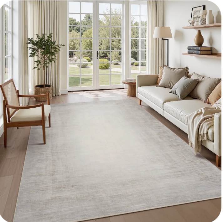 SIXHOME 8'x10' Area Rugs for Living Room Abstract Gradient Area Rugs Machine Washable Rugs Ultra Soft Neutral Carpet Rugs for Bedroom Dining Room Office Playroom Modern Home Decor Non Slip Rug Beige