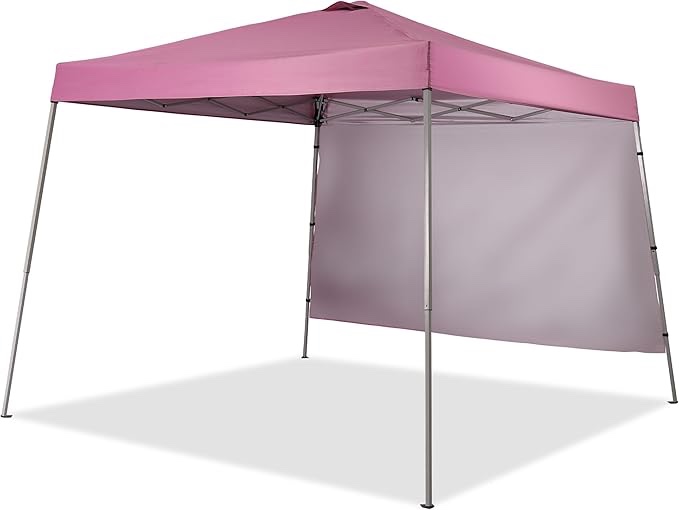 GVDV Canopy Tent, 10x10 ft Easy Pop up Outdoor Canopy Tent, Portable Straight Leg Gazebo Instant Canopy Pinkc