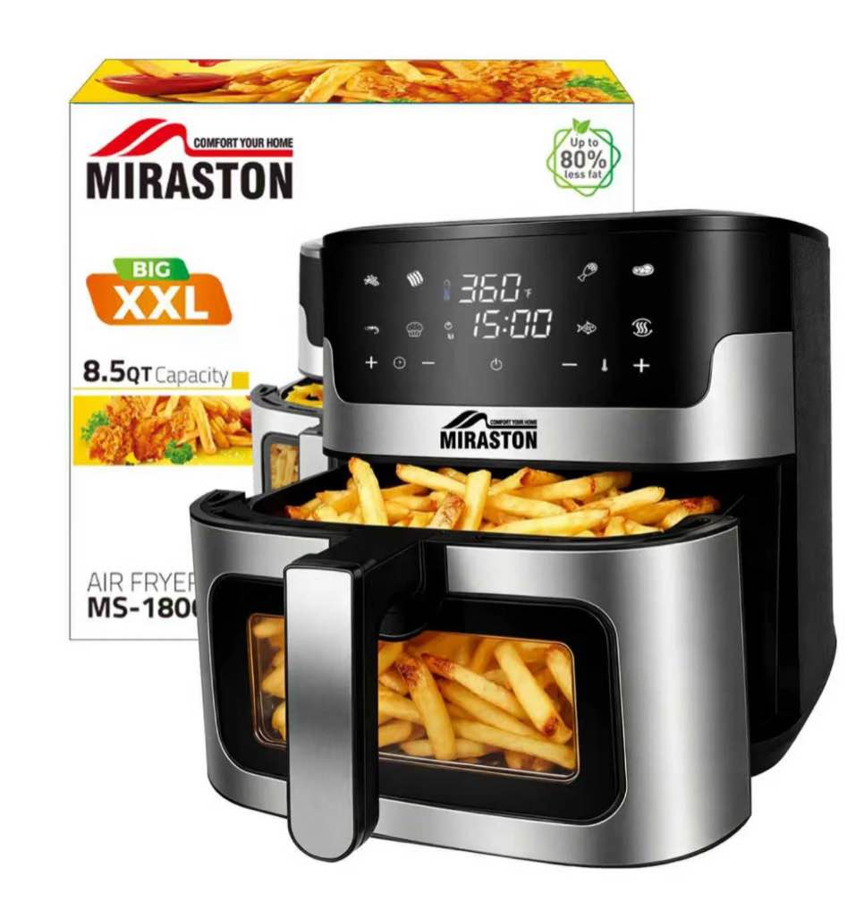 MIRASTON 8.5-Quart Family Air Fryer, with 8 One-Touch Functions