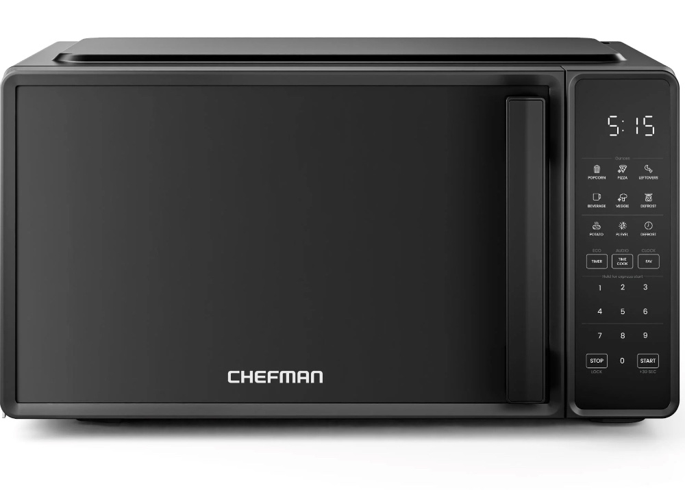 Chefman Countertop Microwave Oven 0.7 Cu. Ft., 700 Watts with 6 Presets and 10 Power Levels - Black