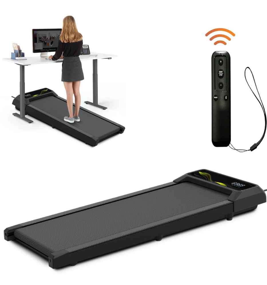 Cardio Flex 100kg Capacity Fixed Incline Walking Pad Remote Control & LED Display for Home Workouts