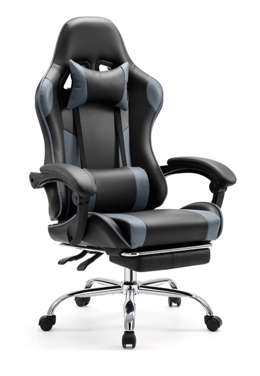 EDX Ergonomic Gaming Chair High Back Office Chair with Lumbar Support and Adjustable Armrests Swivel Racing Chair, Black and Gray