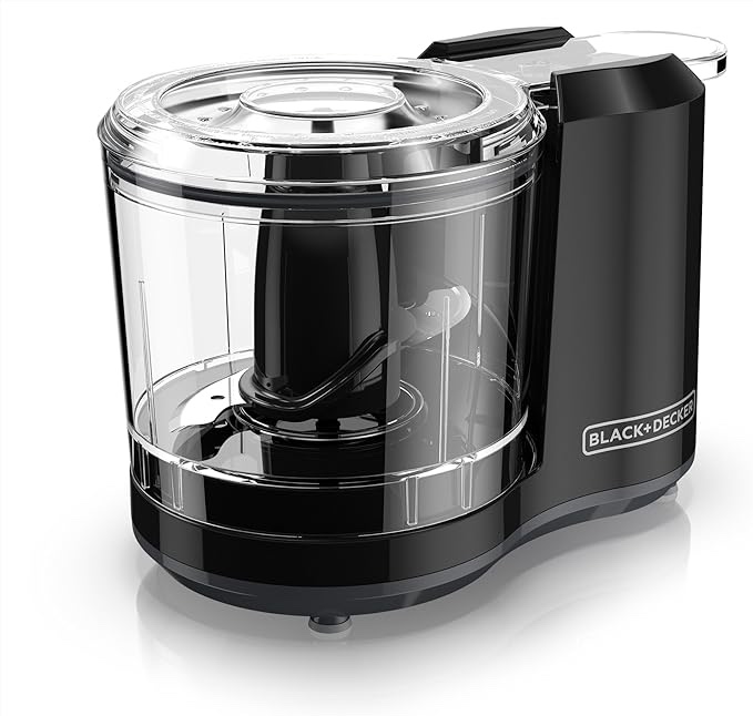 BLACK+DECKER 1.5-Cup Electric Food Chopper, One Touch Pulse, 150W Motor, Stay-Sharp Blade, Dishwashe