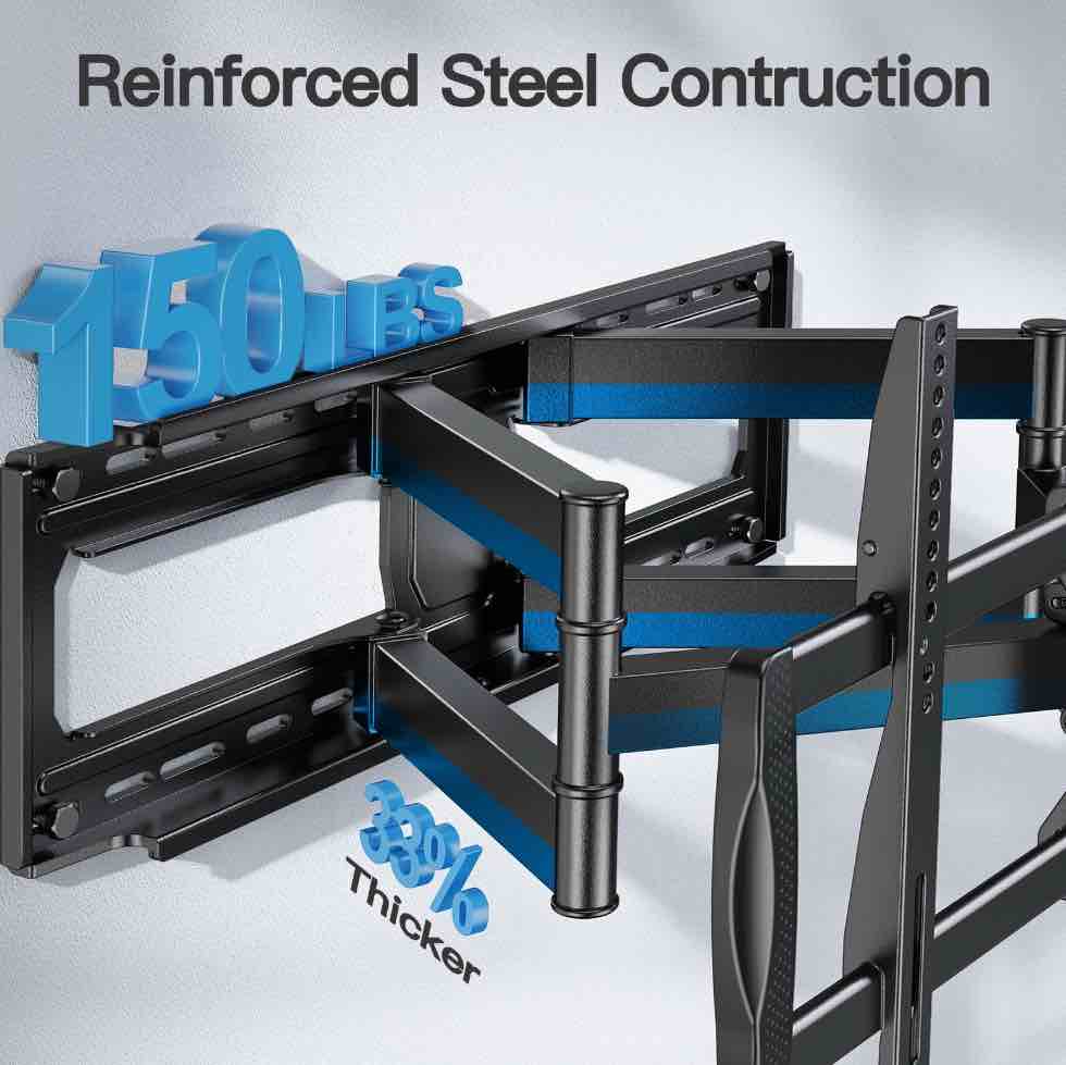 PERLESMITH Full Motion TV Mount Fits 50-90in with Swivel  Tilt  Articulating & Extend Max 800x400 mm  Holds up to 165 lbs