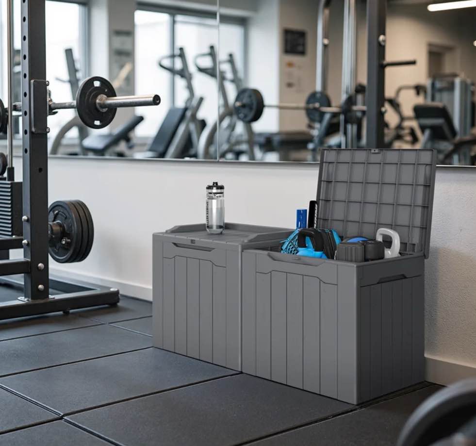 Homall 2PCS 31 Gallon Outdoor Deck Box In Resin with Seat