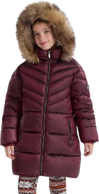 SOLOCOTE Girls Winter Coat - Heavyweight Water-Resistant Faux Fur Hood Sherpa Lined Elastic Cuffs 10Y