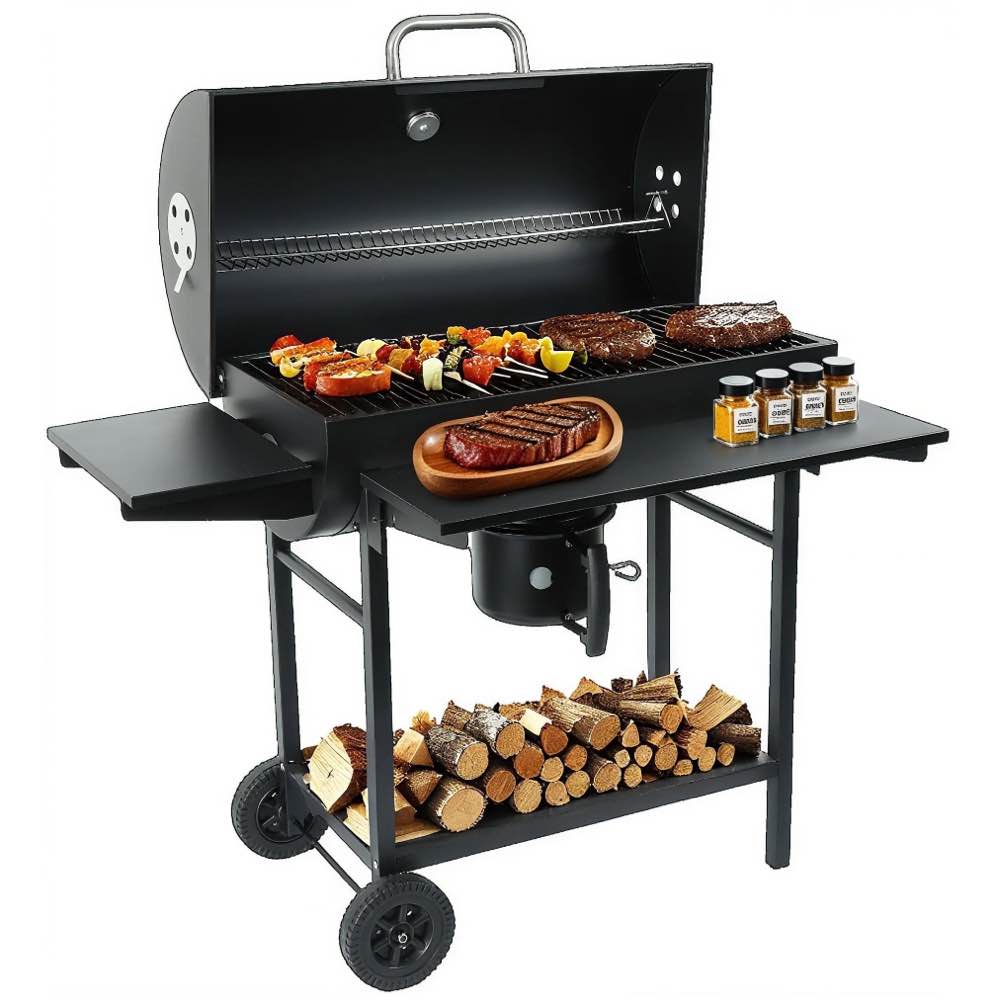laraVist Portable Charcoal Grill with 450 SQ In Cooking Area, Removable Ash Pan & Foldable Tables