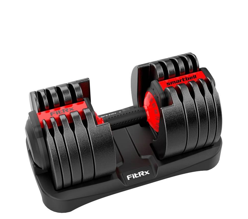FitRx SmartBell XL, 90lb Adjustable Dumbbell Set with Quick-Select Weights for Home Gym