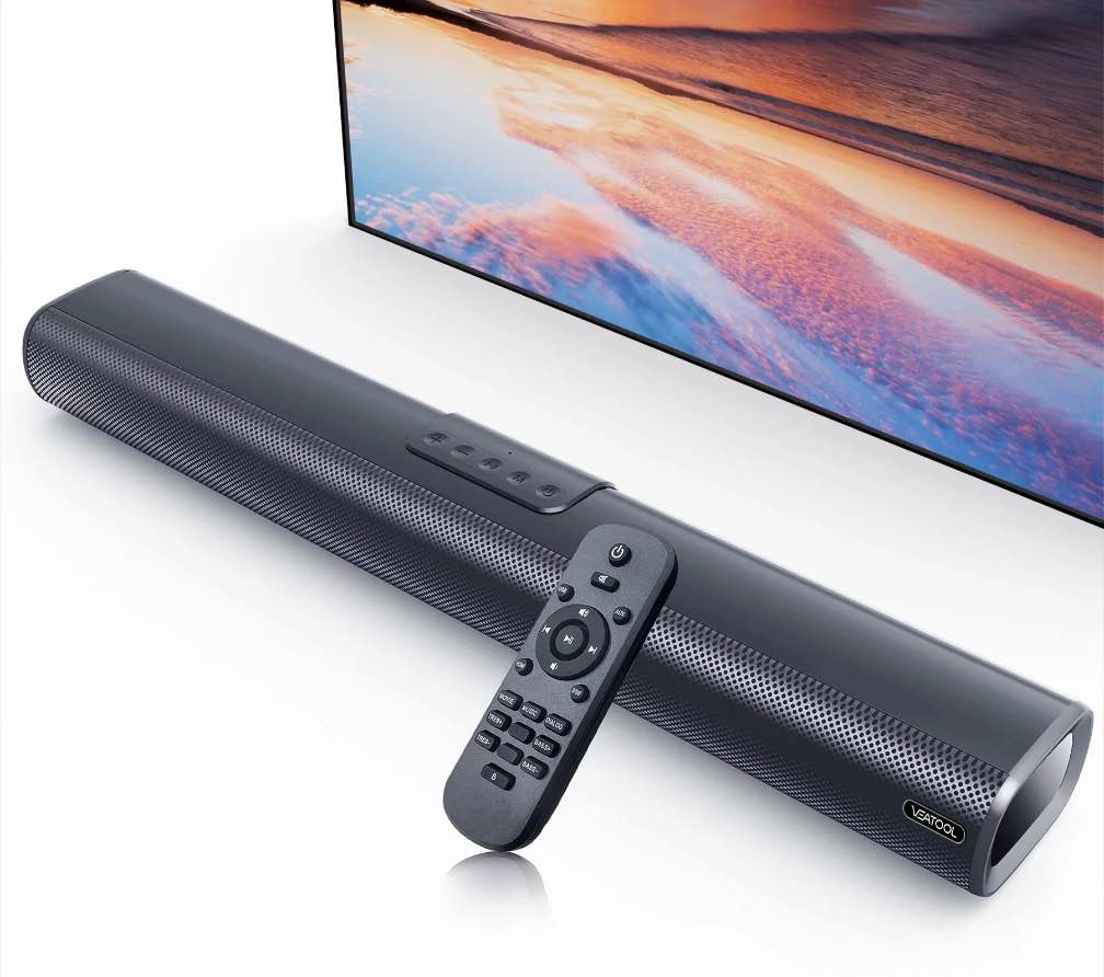 VEAT00L S20L Sound Bars for TV, 3D Surround Sound System TV Sound Bar, 2.1 ch Home Theater Audio with Built-in Subwoofer,50W TV Speakers | HDMI ARC, Bluetooth, Optical, RCA, USB & AUX Wall Mountable