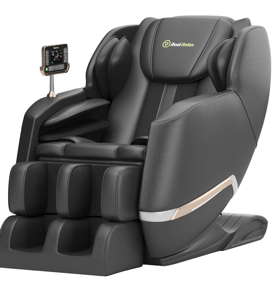 Real Relax Full Body Zero Gravity Shiatsu Recliner Electric Massage Chair, Black