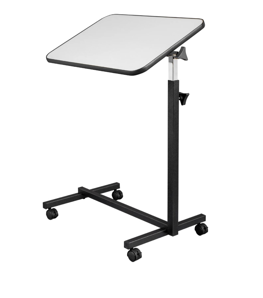 Ktaxon Adjustable Overbed Bedside Table Lap Desk with Wheels for Home Office, Gray