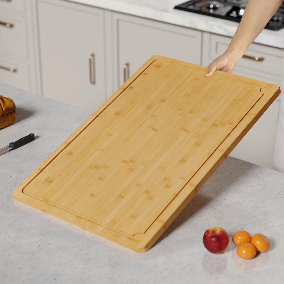 Empune 30 x 20 Extra Large Bamboo Cutting Board, Wooden Chopping Board for Kitchen, Stove Top Cover Large Charcuterie Board, Over the Sink Cutting Board, 4XL