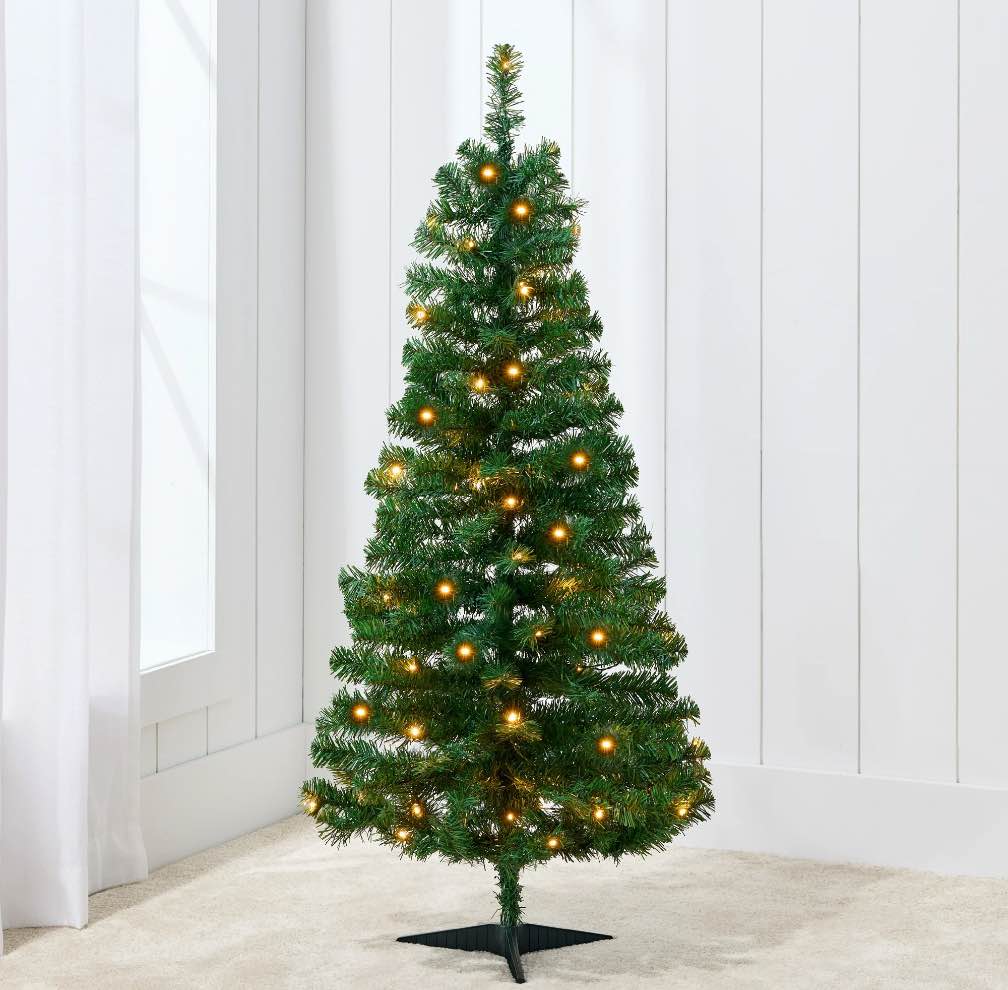 Best Choice Products 4ft Prelit Colored Christmas Tree, Artificial Tree Holiday Decor w/ LED Lights - Green Spruce