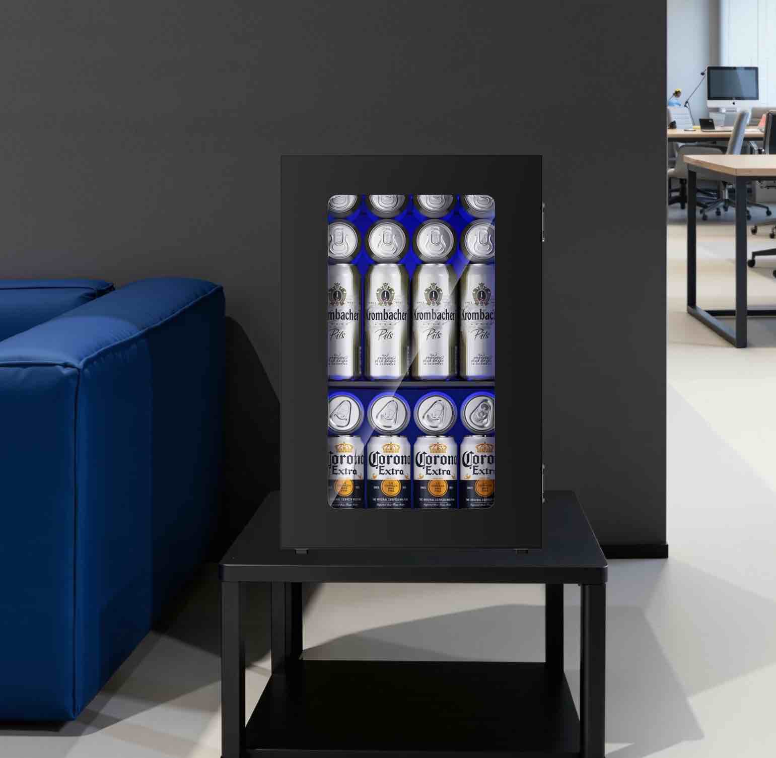 Simzlife 6 Bottles and 24 Cans Mini Beverage Refrigerator & Portable Wine Cooler Refrigerator with Glass Door  Mini Countertop Wine Fridge for Home/Office/Bar Black