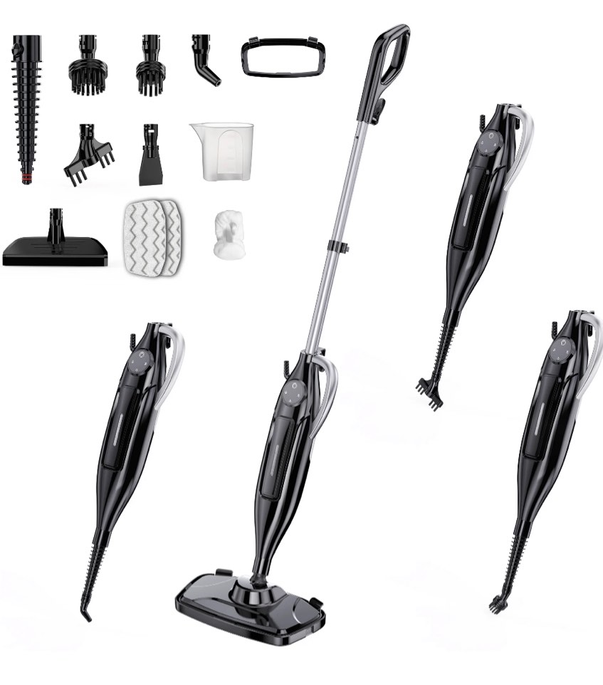 SUGARDAY Steam Mop with 2 Washable Dirt Grip Pads Steam Cleaner for Sealed Hard Floors, Hardwood, Marble, Tile, Carpets