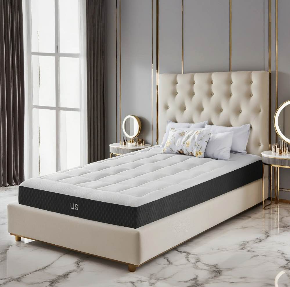 EDX Twin Mattress 5 Inch, Memory Foam Mattress for Pressure Relief with Durable Support, Medium Firm CertiPUR-US Certified Cooling Gel Mattresses for Bedroom, Mattress in a Box