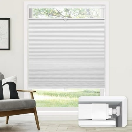 LazBlinds No Tools No Drill Cordless Cellular Shades Top Down Bottom up (TDBU) Honeycomb Shades for Home Light Filtering Thermal Insulation Blinds f  