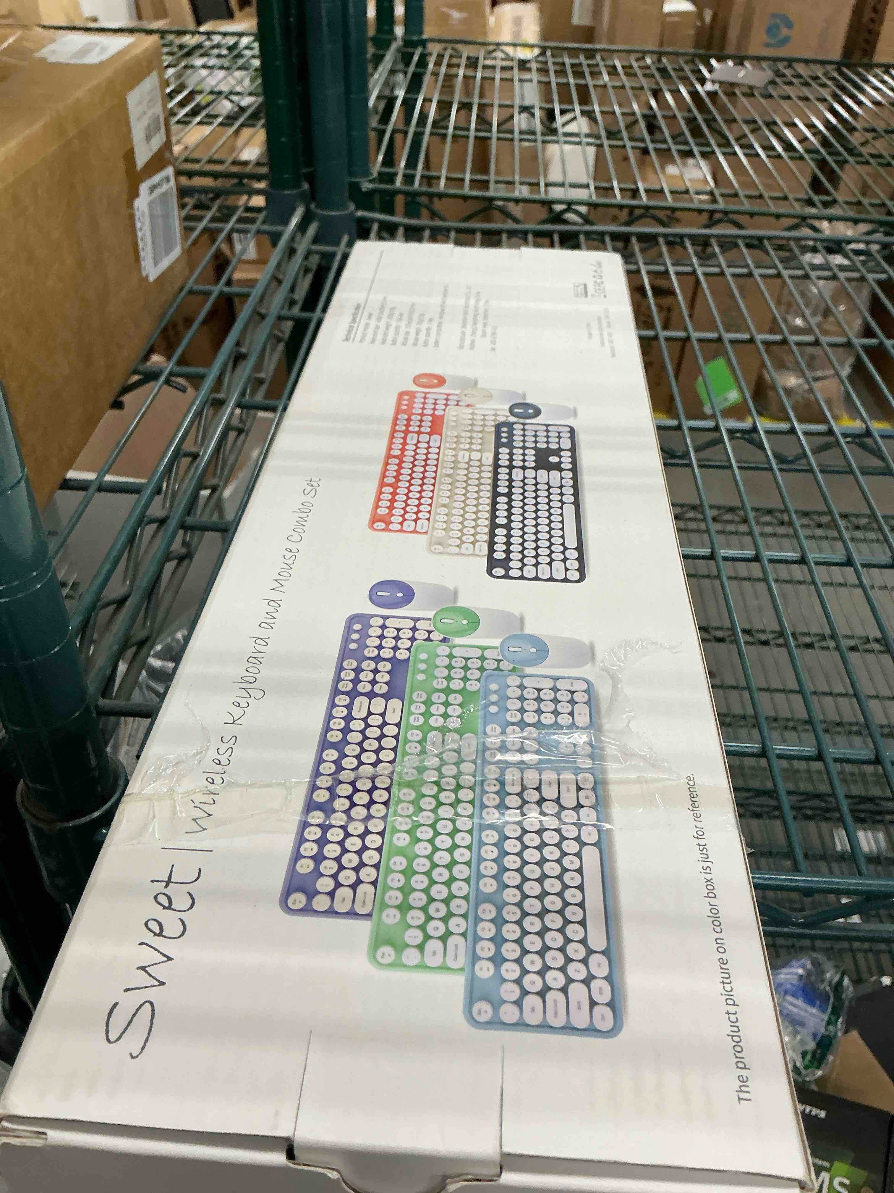 Condition photo showing Good Condition for Wireless Keyboard and Mouse, Typewriter Full Size Keyboard with Number Pad and 2 in 1 USB Connected Mouse for Windows 7/8/10, Laptop, Desktop, PC, Computer (Off-White)