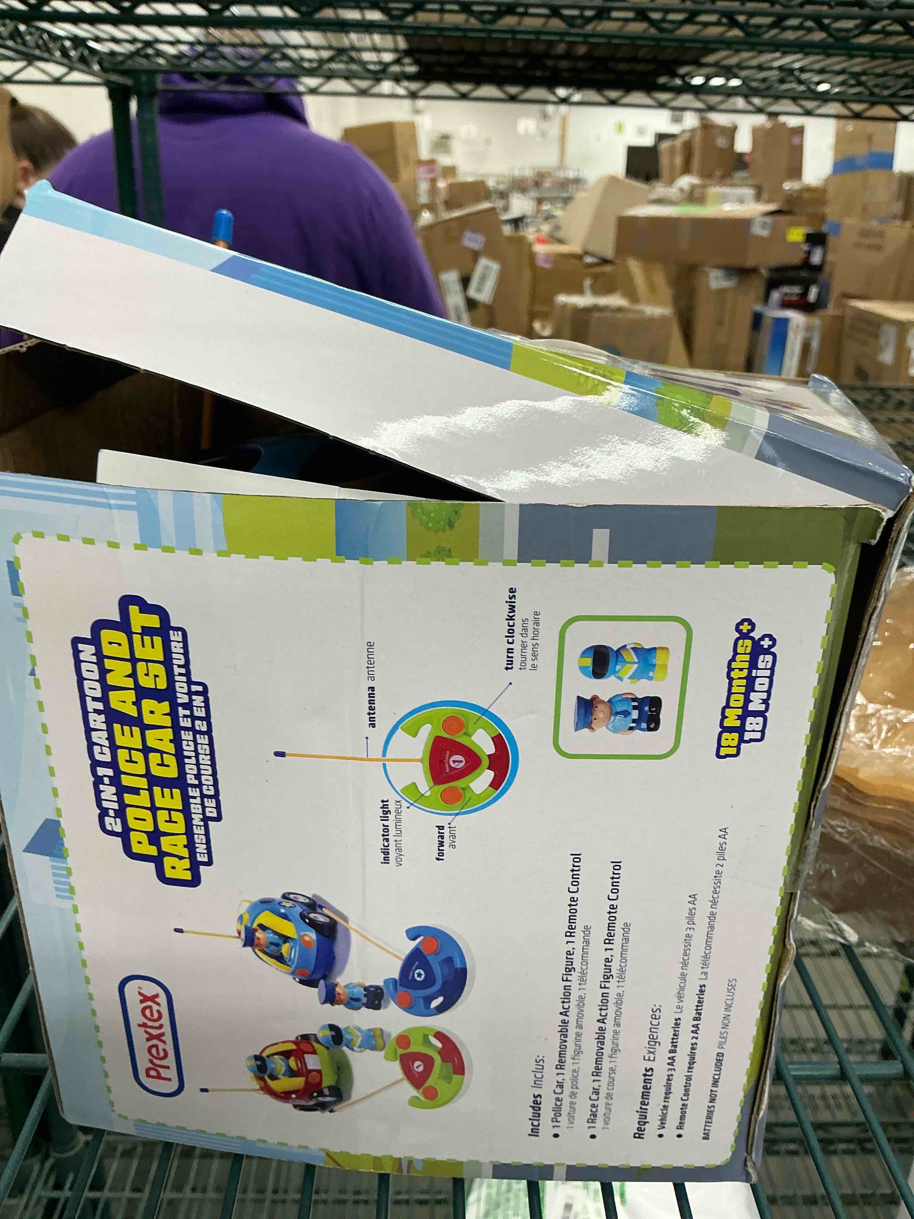 Condition photo showing Good Condition for PREXTEX Cartoon Remote Control Car - 2-Pack Police and Race Car Toddler Toys - RC Cars for Kids with Different Frequencies - Easy Remote Control Toy and Thoughtful Gifts for Boys and Girls Race Car/Police Car