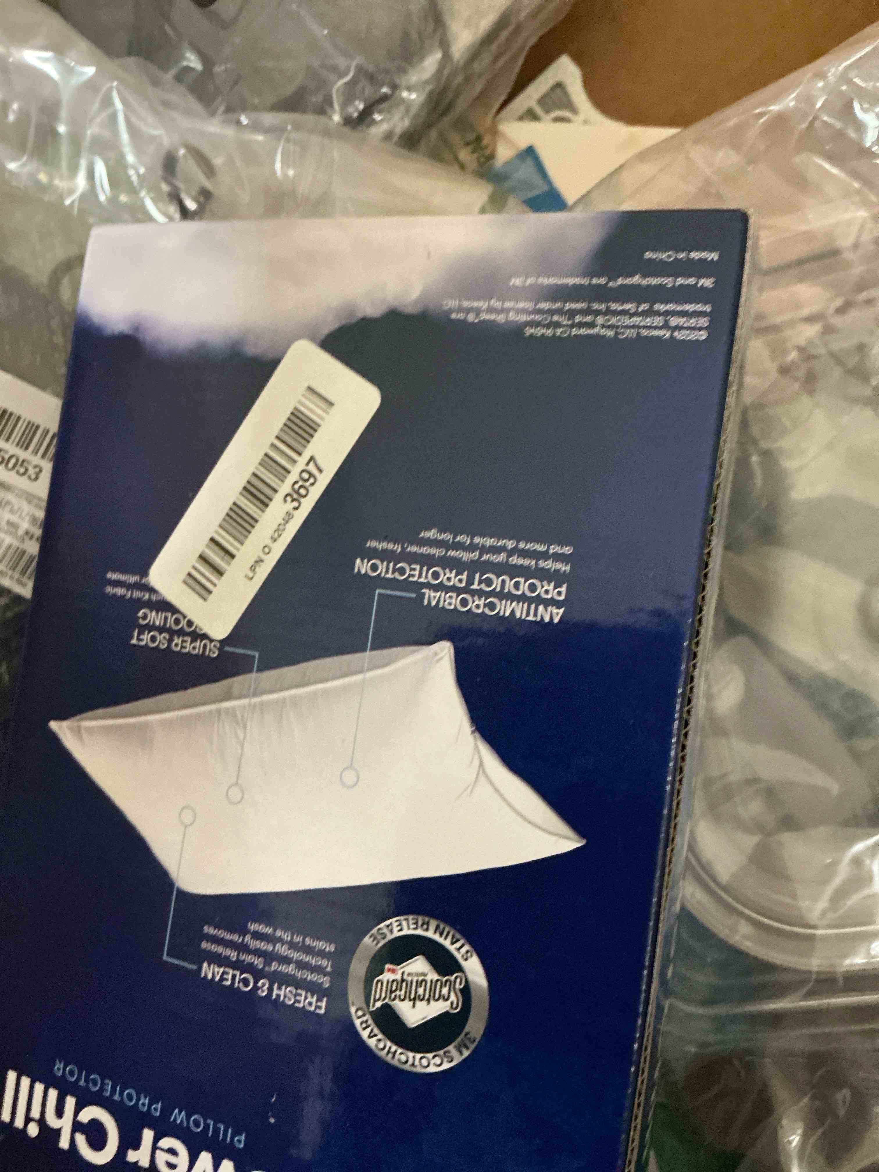 Condition photo showing New/Like New for Serta Power Chill Cooling Pillow Protectors, Stain Resistant and Zippered Pillow Protector, Protects Pillow from Dust and Dirt (2 Pack), Standard/Queen, White Queen White