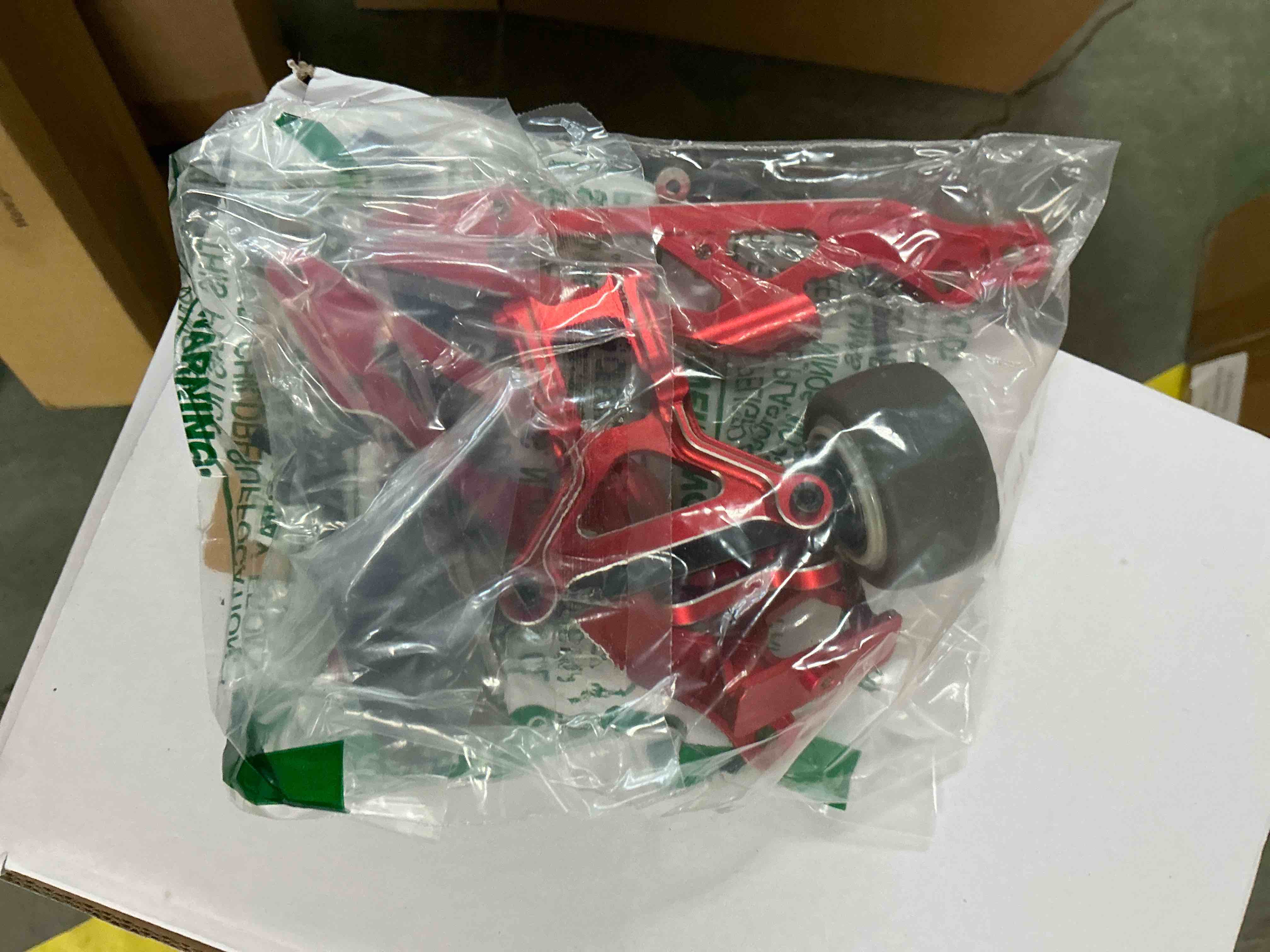 Condition photo showing Good Condition for Upgraded Rear Wing Mount with Wheelie Bar, CNC Aluminum for 1/8 RC Cars – Fits Arrma Kraton, Outcast, Notorious, Typhon, Talion 6S, Replaces AR320347 & AR320366 (Red)