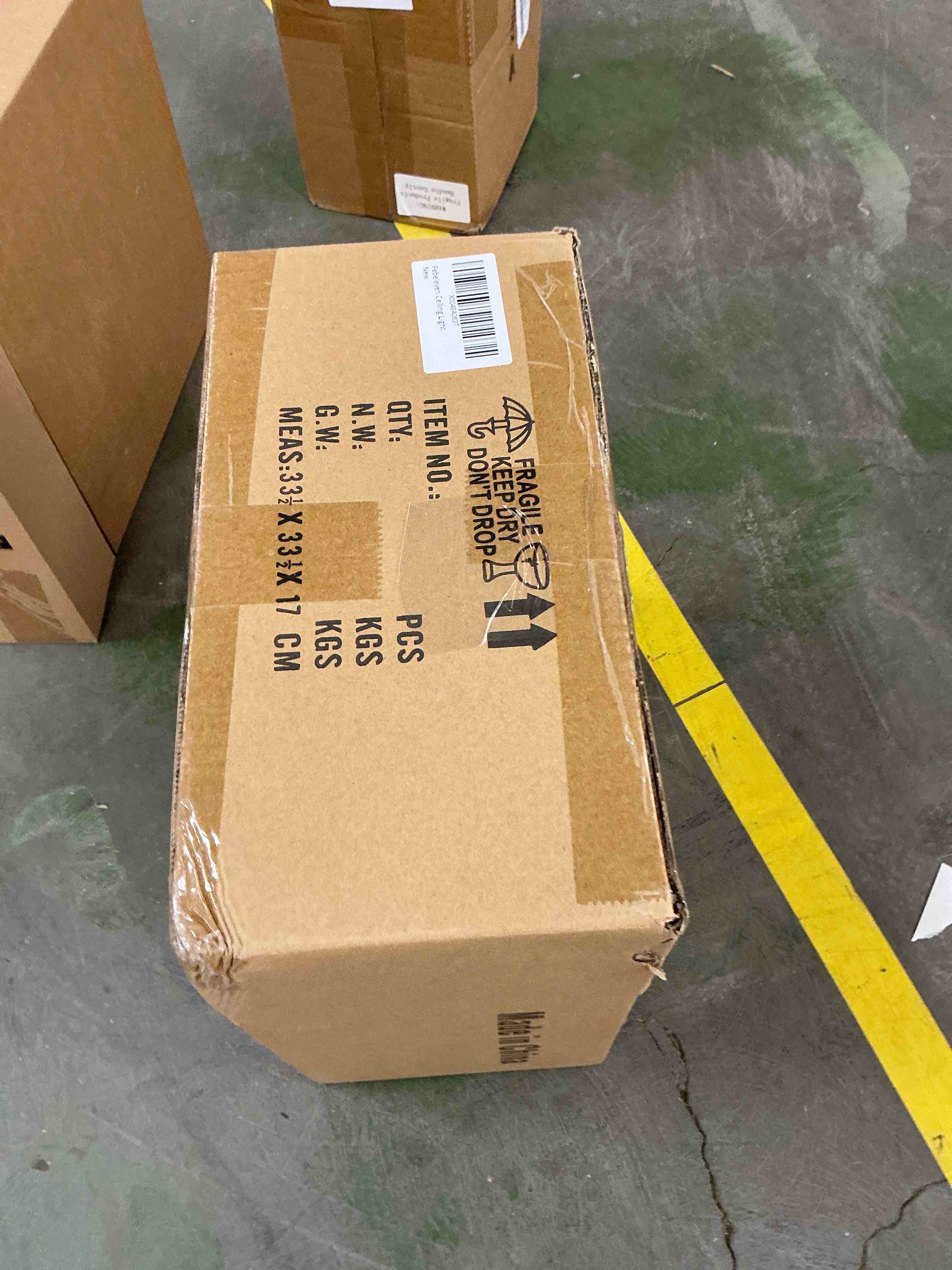 Condition photo showing New/Like New for 3-Light Semi Flush Mount Ceiling Light Modern Black Drum Light Fixtures with White Fabric Cover Shade Round Chandelier for Bedroom Living Room Kitchen and Hallway