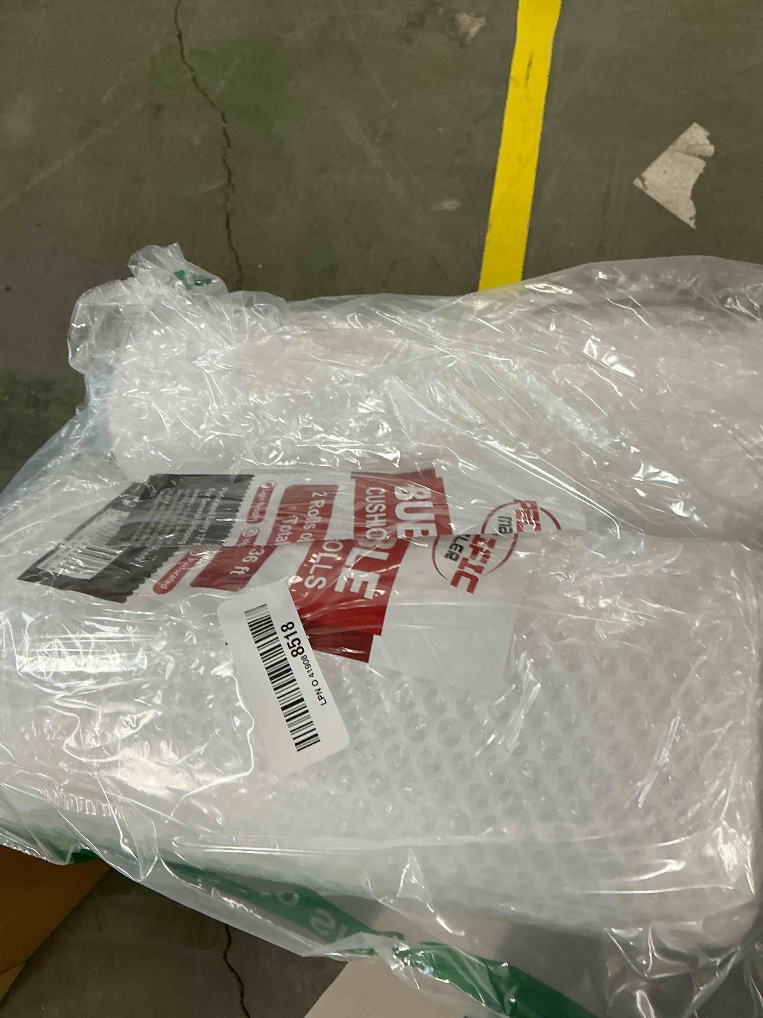 Condition photo showing Good Condition for Bubble Cushioning Wrap Rolls, 3/16" x 12" x 72' ft Total [2 Rolls of 36 Feet] Perforated Every 12", 20 Fragile Stickers for Packaging, Shipping, Mailing 2 Rolls: 12 in x 72 ft Clear