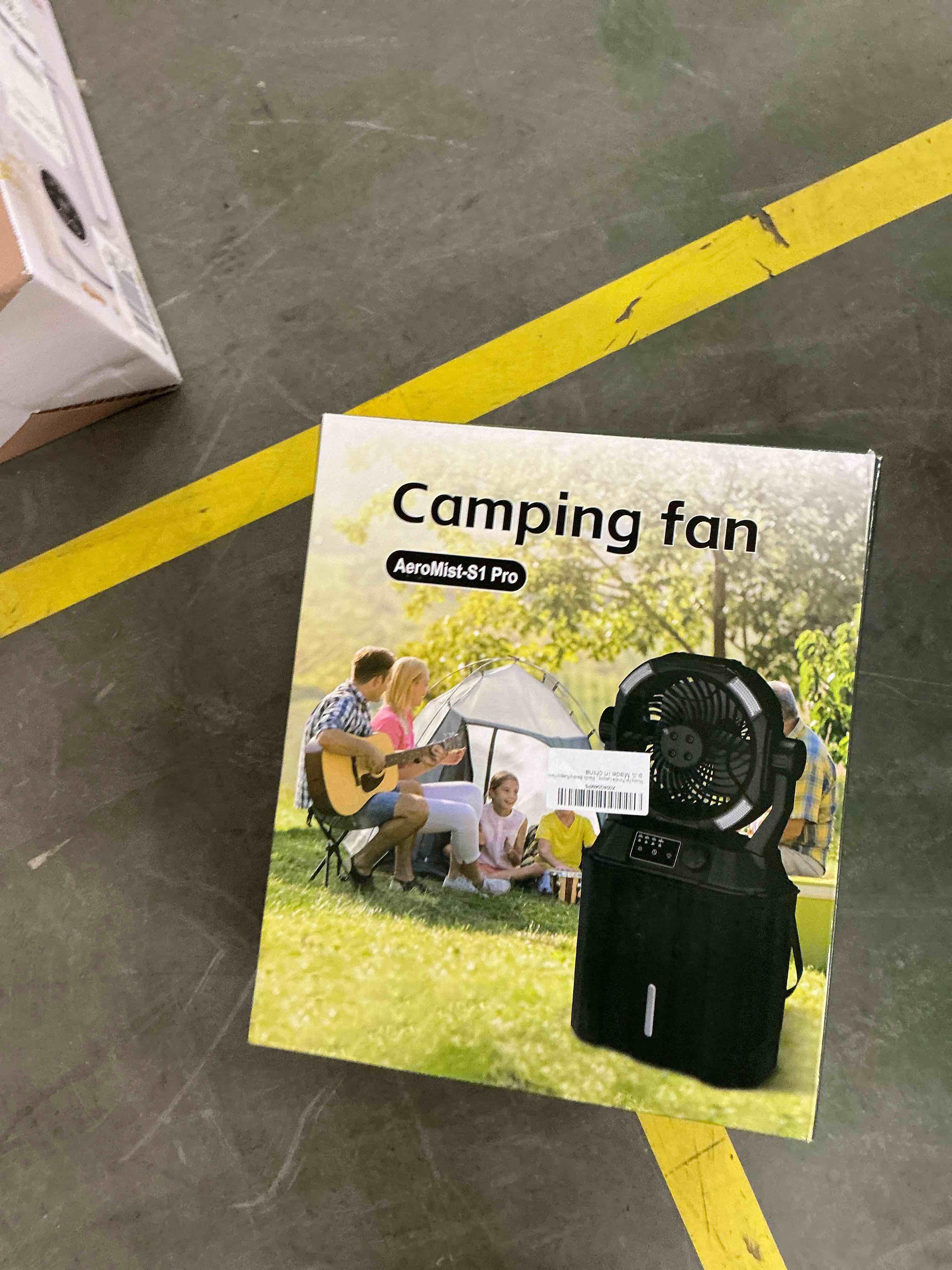 Condition photo showing Good Condition for Portable Misting Fan 42800mAH Rechargeable with Remote Control, 6L Bucket Camping Fan with LED Lights & Stepless Speed Control & Cooling Mist, Portable Handle & Rotate Hook, Timer Function Jet Black AeroMist-S1 Pro