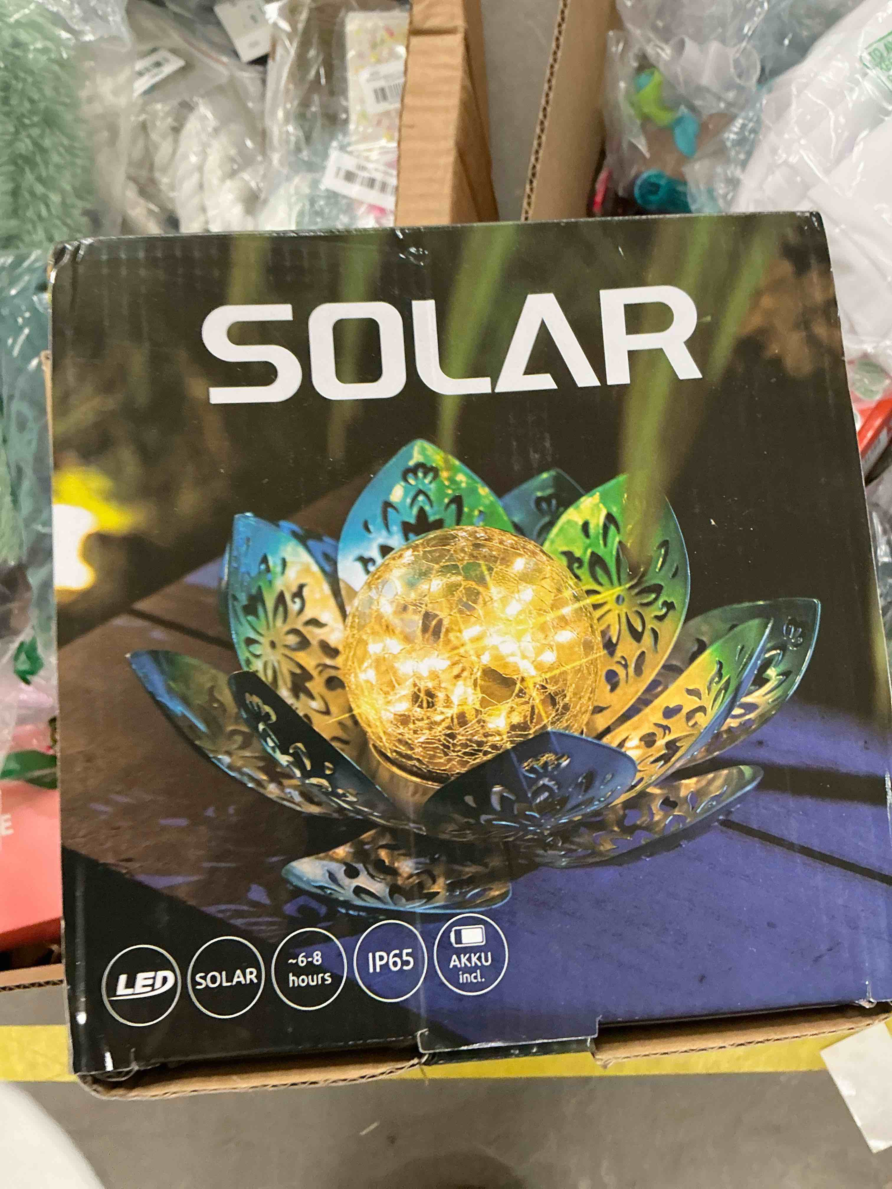 Condition photo showing New/Like New for Huaxu Solar Garden Lights Outdoor Decorative - Bright Lotus Flower Table Lamp, Waterproof Solar Lights for Patio Pathway Yard Balcony Outside Decor