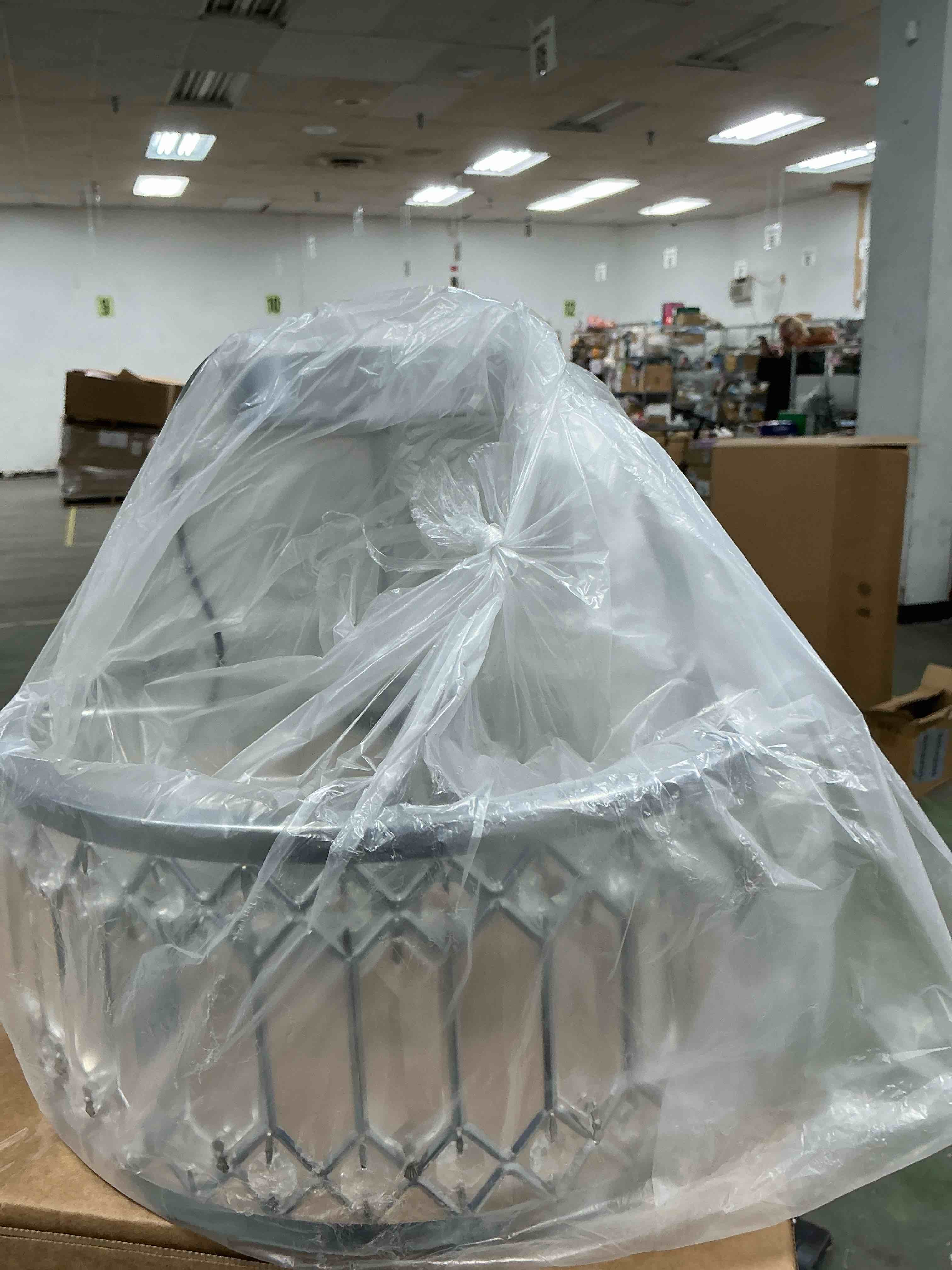 Condition photo showing Good Condition for Crystal Ceiling Light Fixture, Modern Semi Flush Mount Ceiling Light, Chrome Lighting Fixtures Ceiling Lamp for Hallway, Kitchen, Entryway, Bedroom, Laundry Room, 9.05 Inch