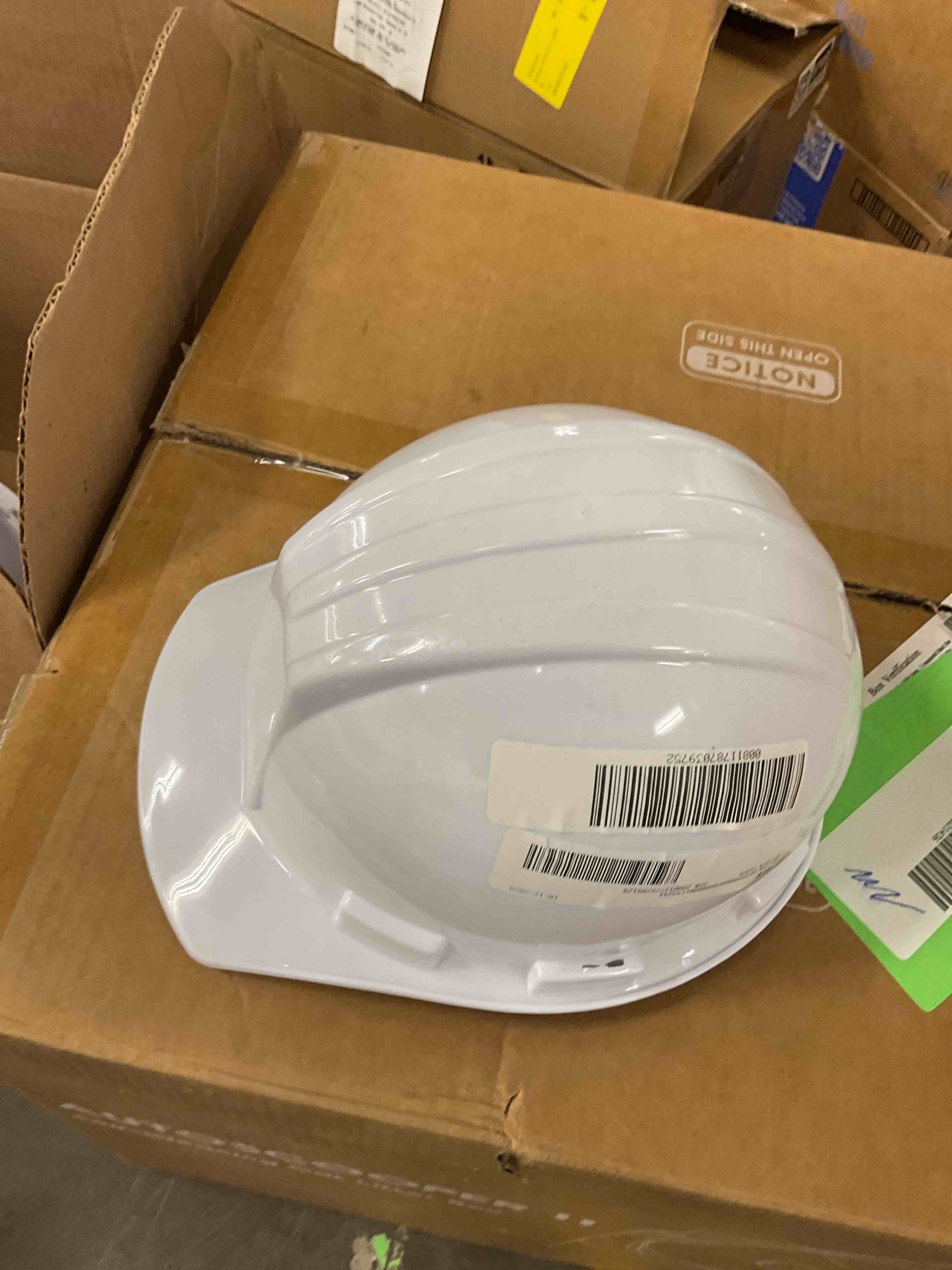 Condition photo showing Good Condition for Safe Handler Impact Pro Safety Hard Hat, 4 Point Ratchet Suspension, White (Pack of 1)