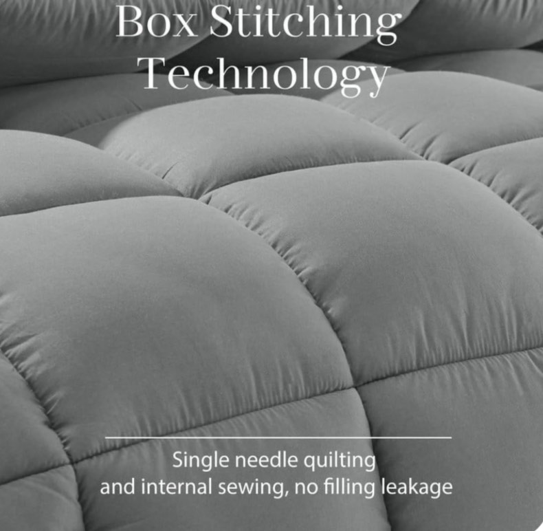 Condition photo showing Good Condition for JUSTLET Luxury Solid Down Alternative Machine Washable Light Gray Comforters, Queen