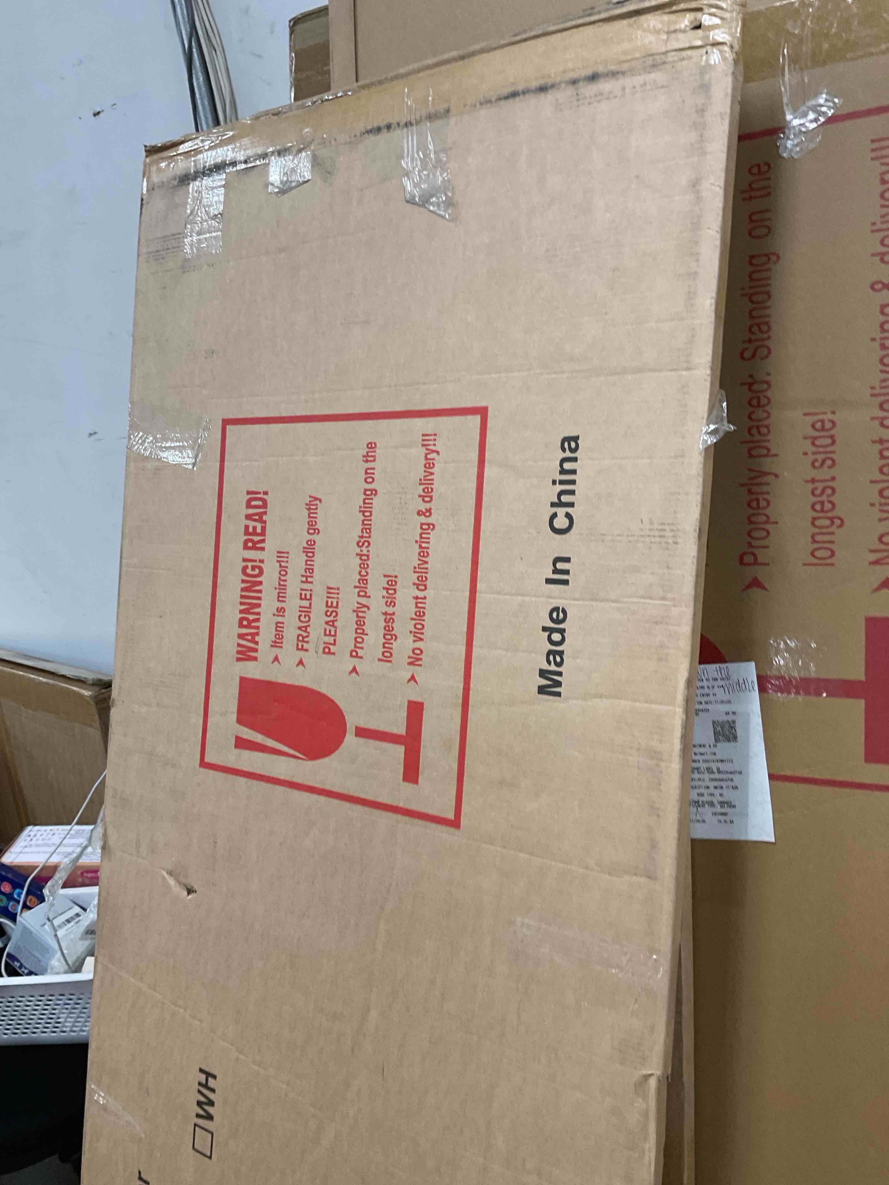 Condition photo showing Good Condition for BEAUTYPEAK 64"x 21" Full Length Mirror Arched Standing Floor Mirror Full Body Mirror, Gold