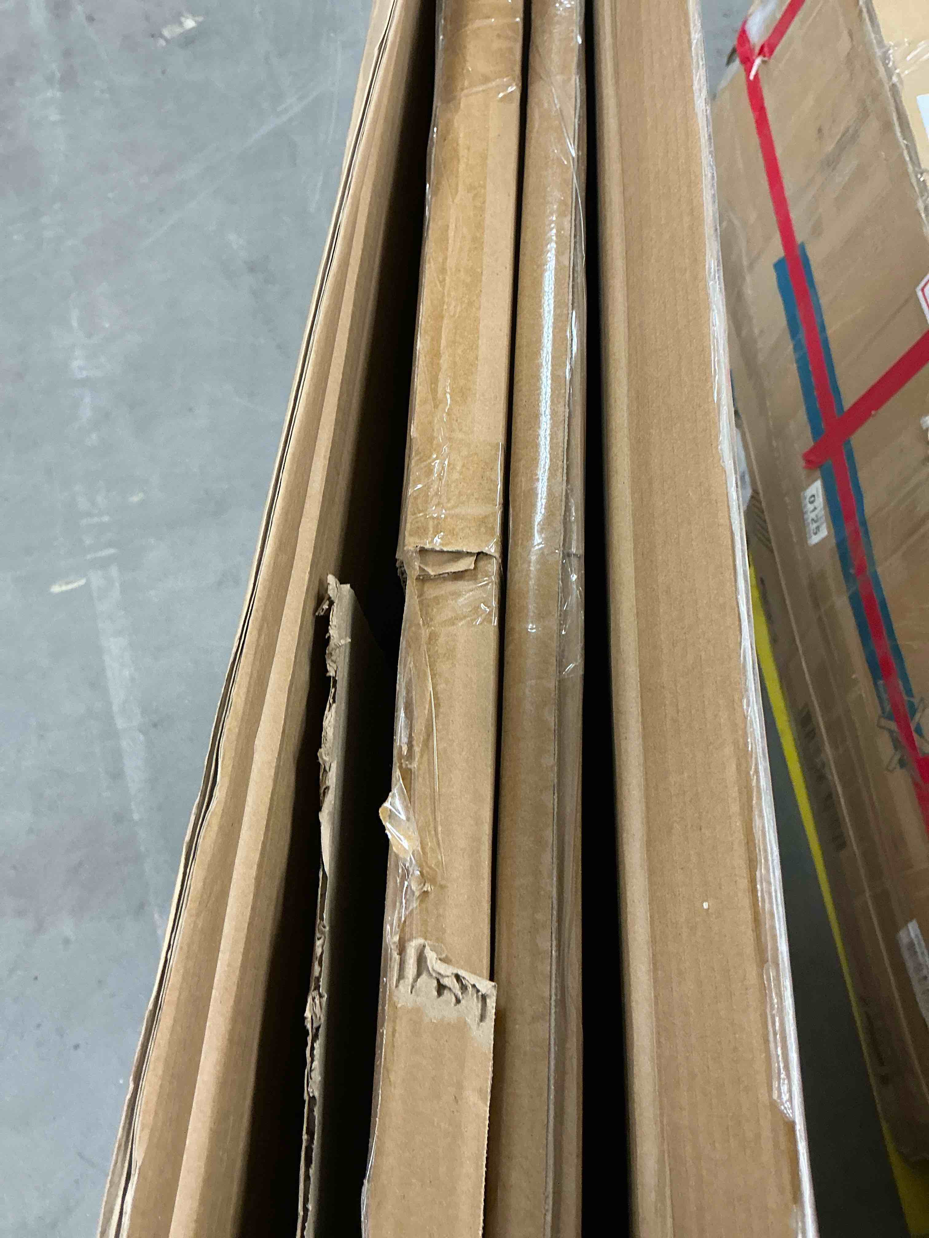 Condition photo showing As Is for LEDREM Round Coffee Table with Storage - 2-Tier Design, 66lb Capacity, Quick Assembly, Modern Minimalist Style, Heather Greige