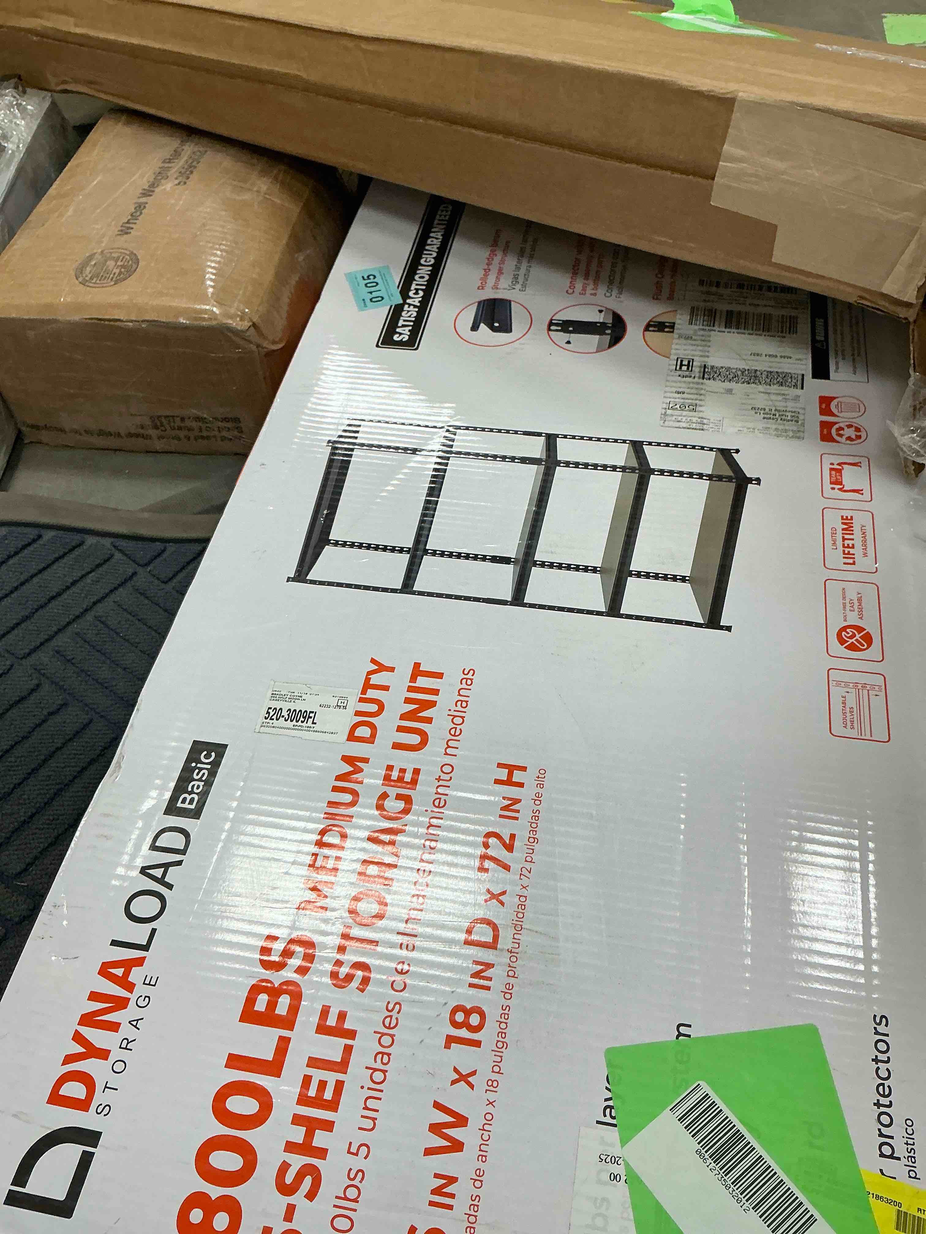 Condition photo showing New/Like New for DYNALOAD 6000 LBS CAPACITY 5-TIER GARAGE SHELVING 36"W X 18"D X 72"H