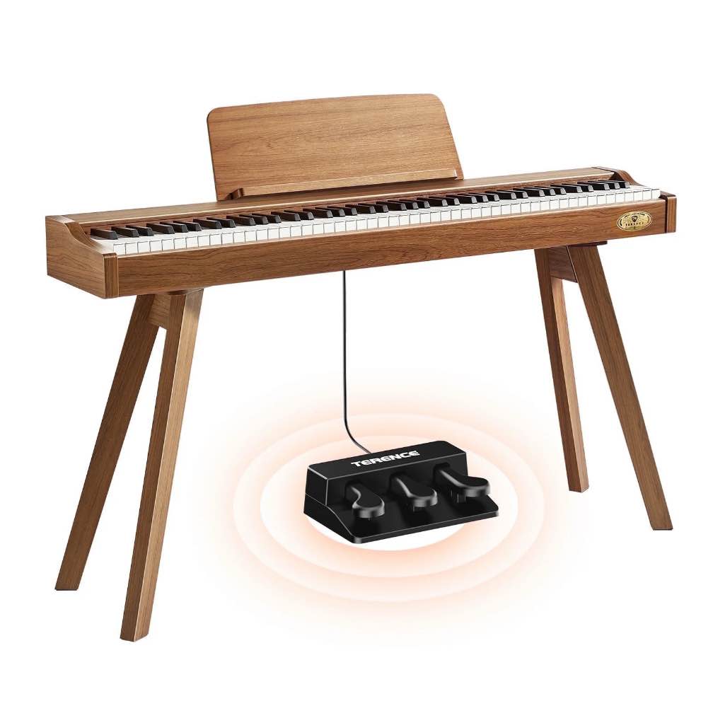 TERENCE P37 Digital Piano 88 Key Weighted Keyboard  Full-Size Keyboard Piano for Beginners  Electric Piano with Stand