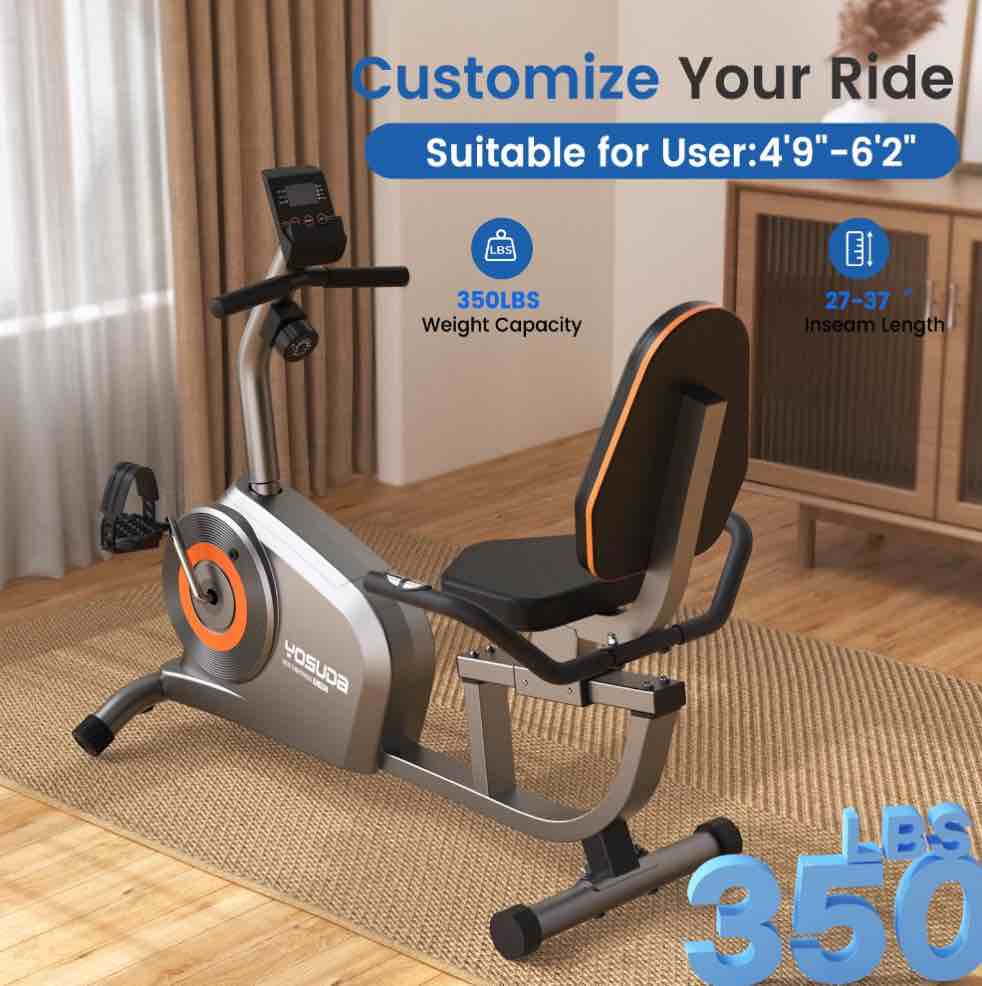 Condition photo showing New/Like New for Yosuda Recumbent Exercise Bike for Senior for Home with 350lbs Capacity