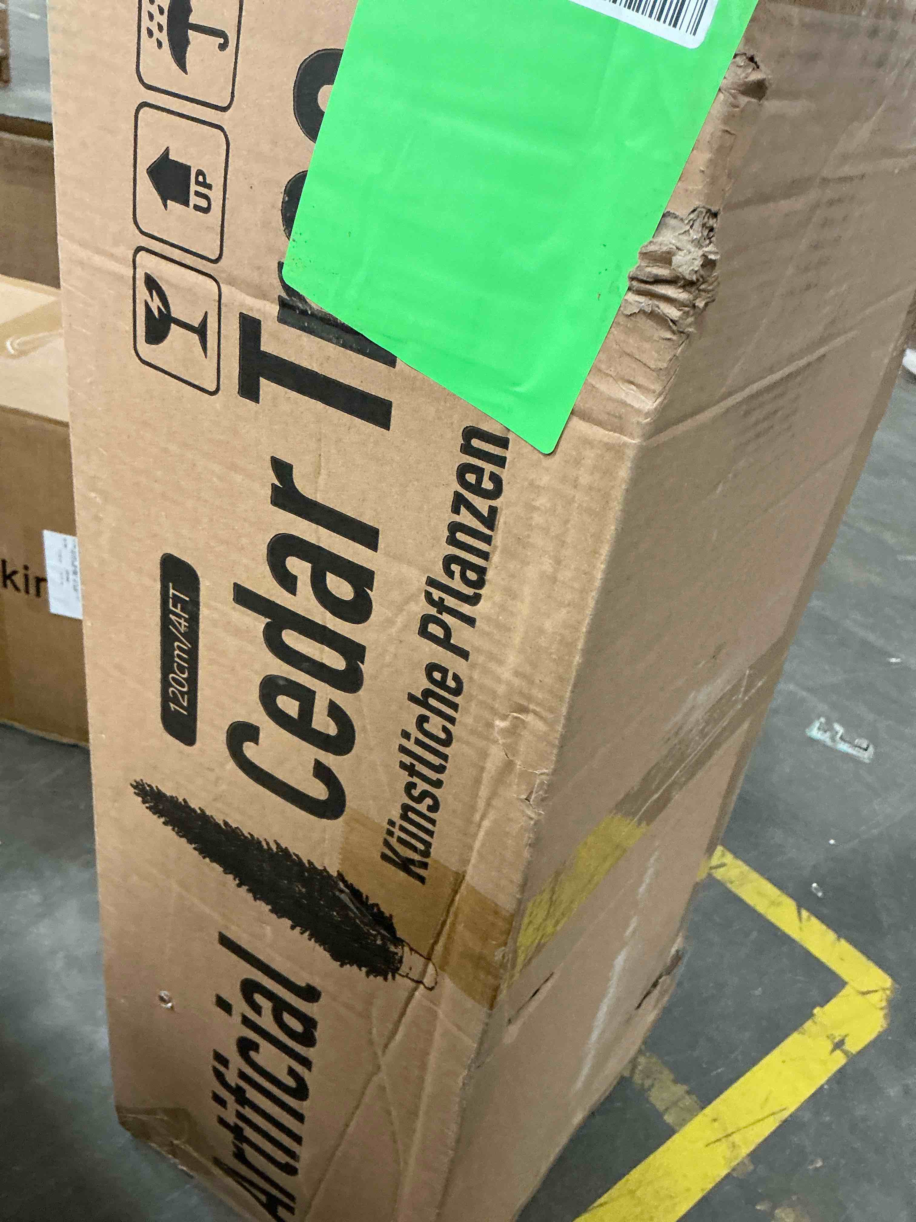 Condition photo showing New/Like New for Artificial Cedar Tree 2 Pack 4 ft Outdoor Artificial Topiary Cedar Plants Fake Tree UV Rated Potted Tree for Perfect Housewarming Gift, Set of 2