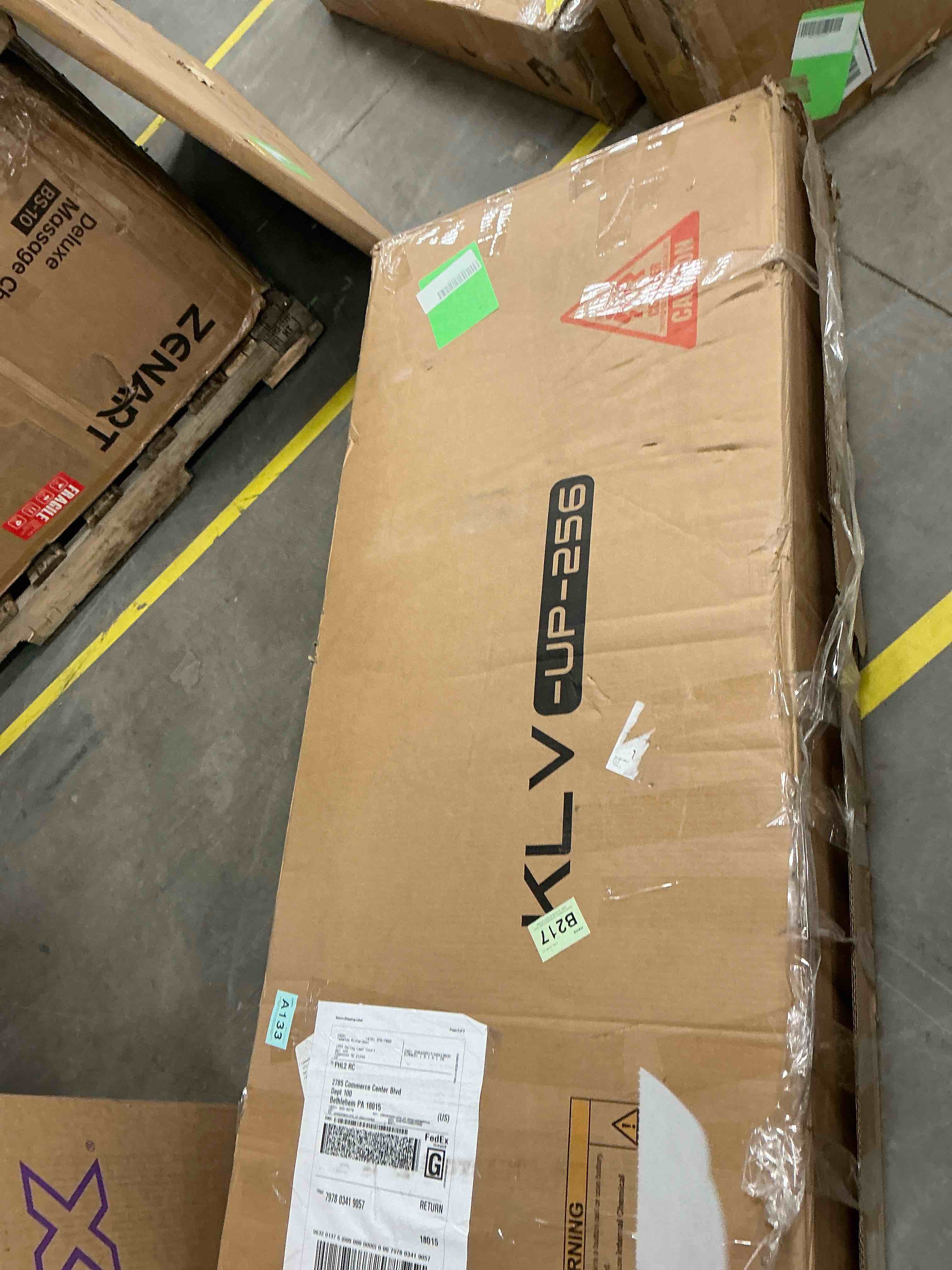 Condition photo showing Good Condition for Homfa Queen Size LED Bed Frame with Storage Drawers, 54in Tall Velvet Upholstered Headboard Platform Bed with Wingback Buttons Headboard, Beige