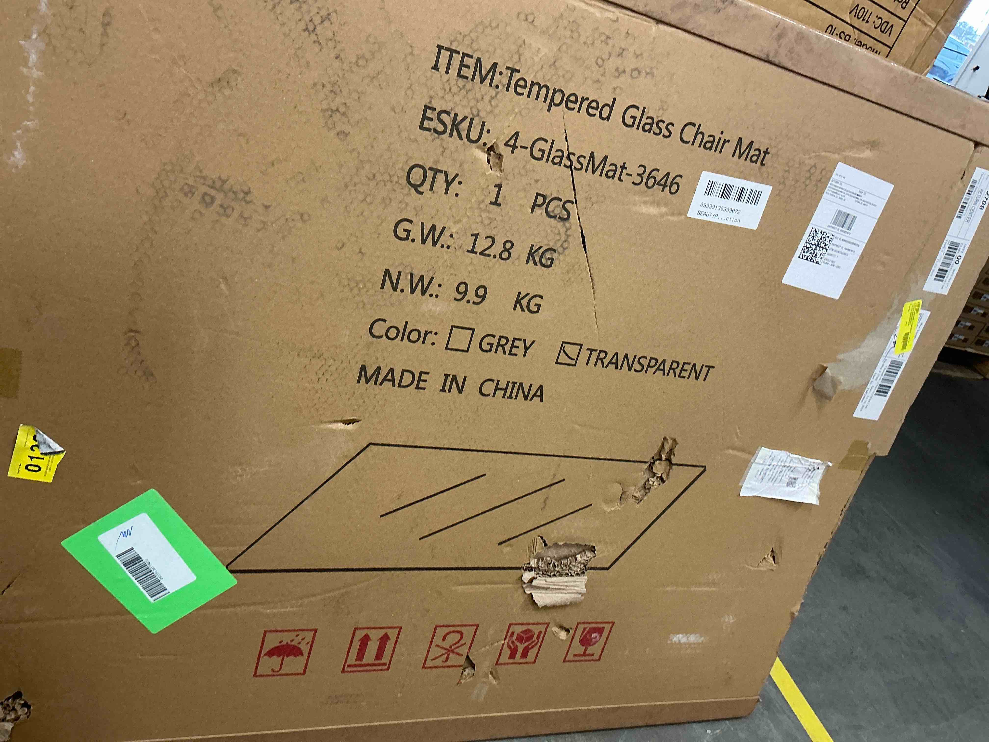 Condition photo showing New/Like New for BEAUTYPEAK 36" x 46" Tempered Glass Office Chair Mat for Carpet or Hard Floor Protection