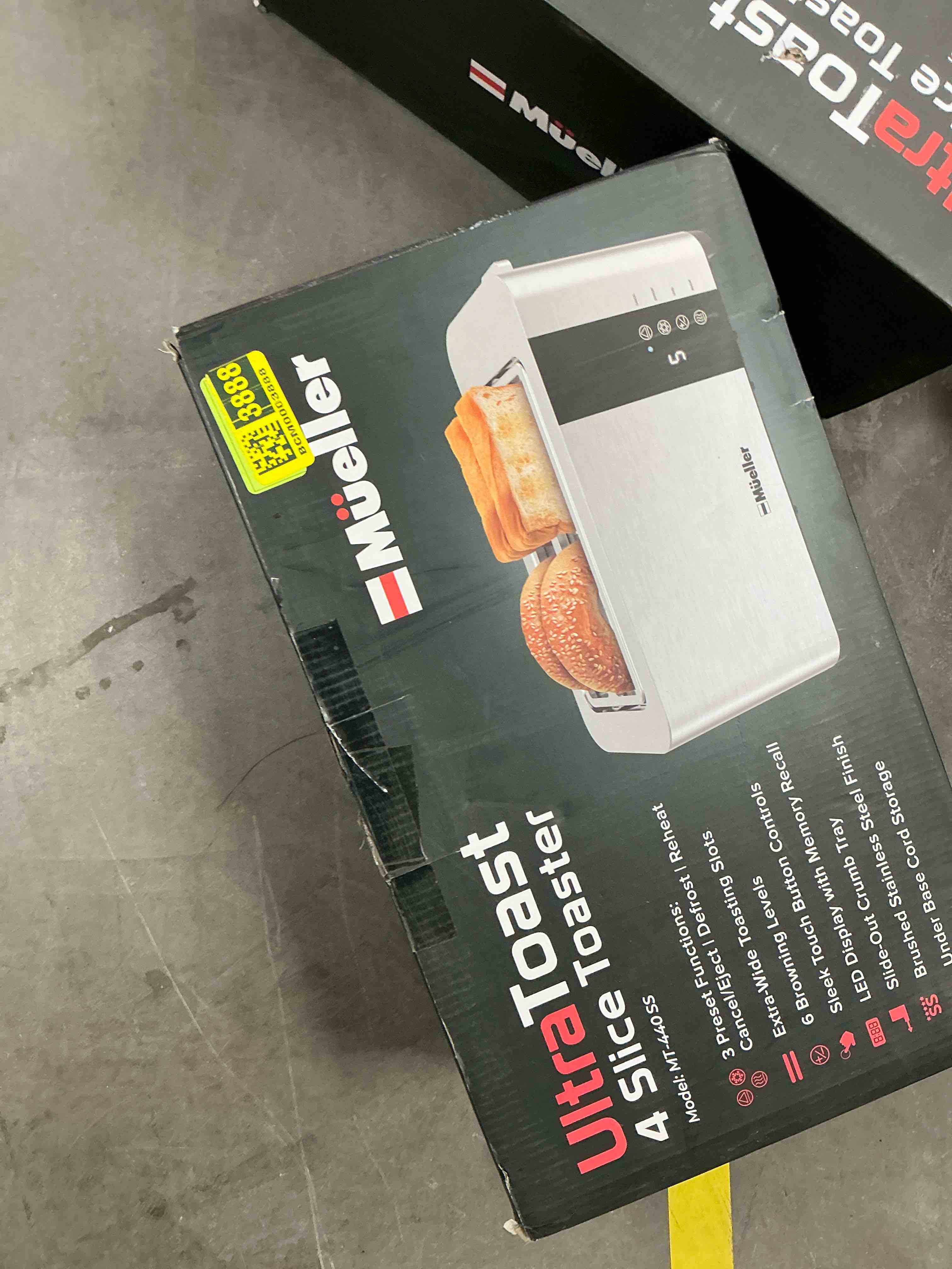 Condition photo showing Good Condition for Mueller UltraToast Full Stainless Steel Toaster 4 Slice, Long Extra-Wide Slots with Removable Tray, Cancel/Defrost/Reheat Functions, 6 Browning Levels with LED Display (B091SQRKVG)