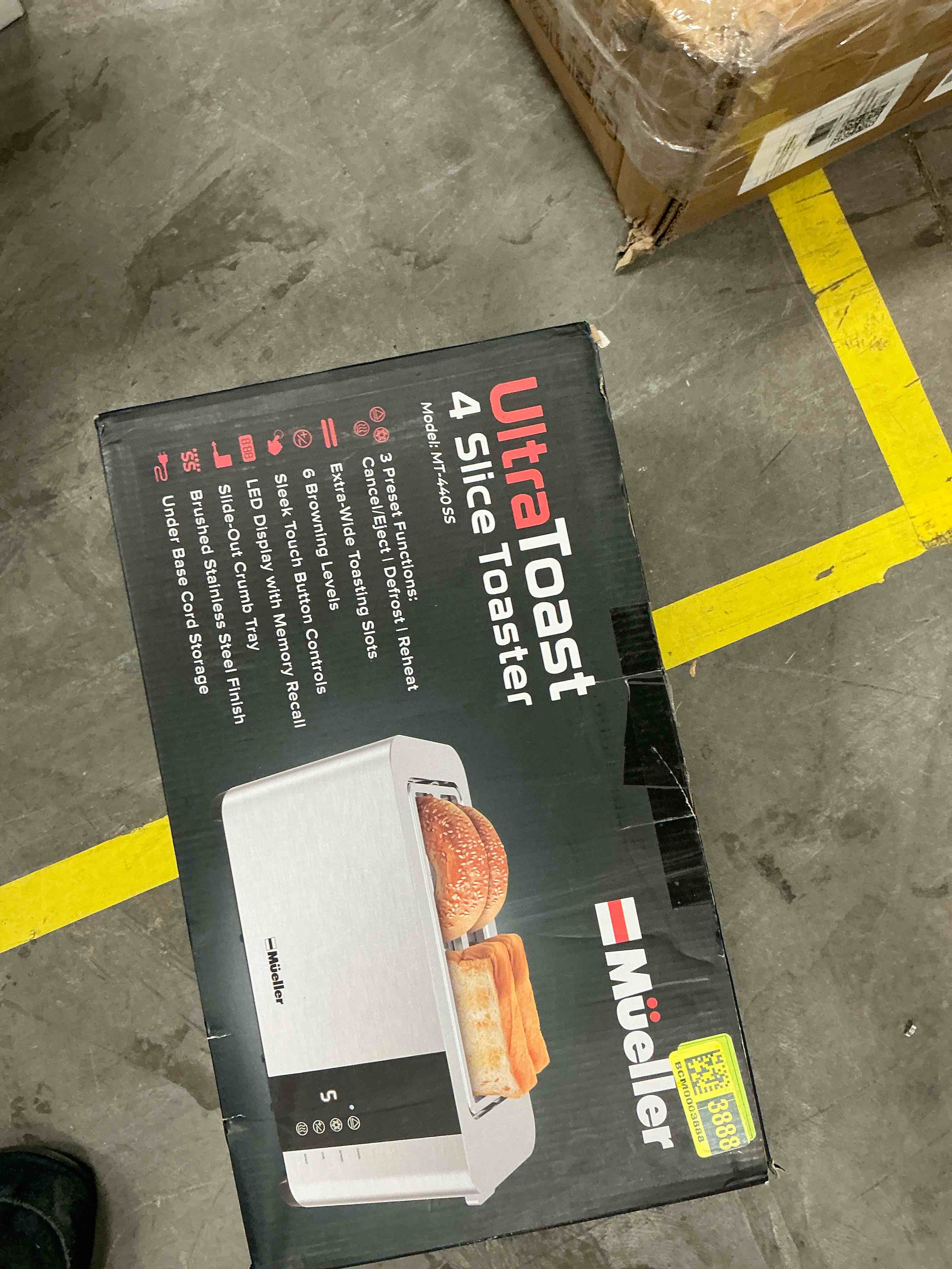 Condition photo showing Good Condition for Mueller UltraToast Full Stainless Steel Toaster 4 Slice, Long Extra-Wide Slots with Removable Tray, Cancel/Defrost/Reheat Functions, 6 Browning Levels with LED Display (B091SQRKVG)