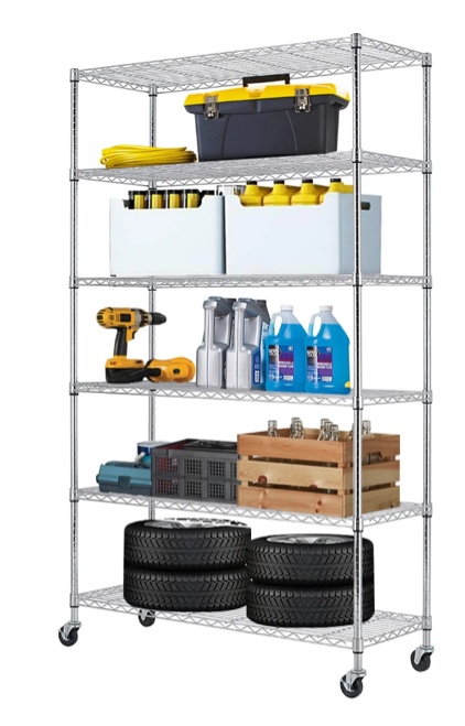 Chrome 82"x48"x18" 6 Tier Layer Shelf Adjustable Wire Metal Shelving Rack