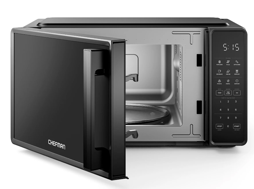 Chefman Countertop Microwave Oven 0.7 Cu. Ft., 700 Watts with 6 Presets and 10 Power Levels - Black