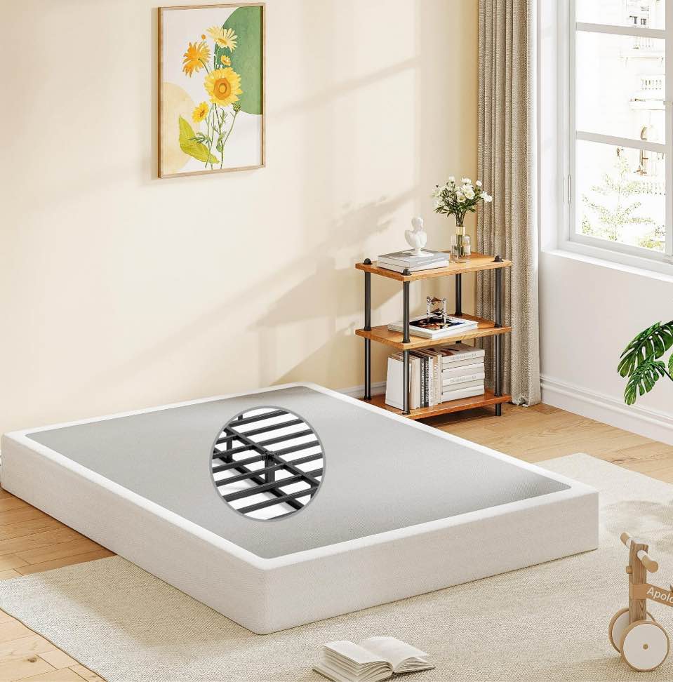 QFTIME 9" Metal Full Box Spring, Mattress Foundation, Heavy-Duty, Easy Assembly