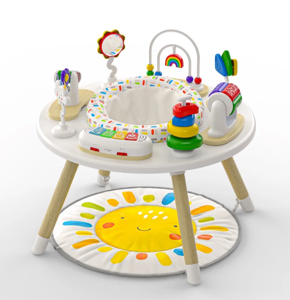 Move2Play 4-in-1 Baby Activity Center | Montessori-Inspired Design | 8 Interactive Toys | Tummy Time, Exersaucer, Jumper & Toddler Table | Baby Essential