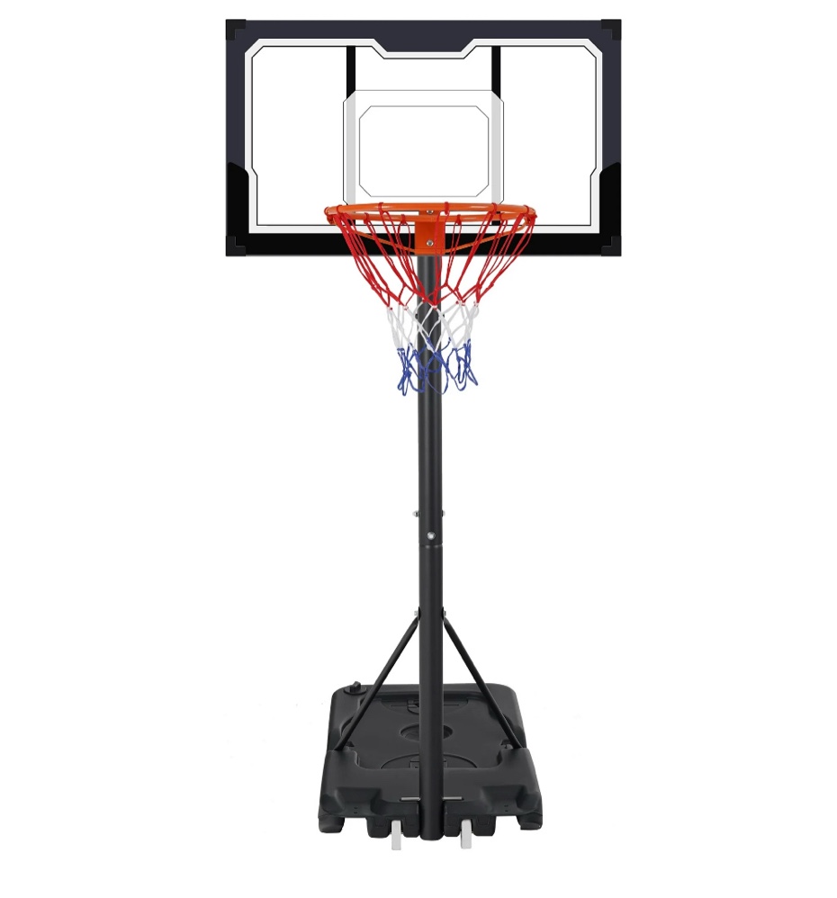 Portable Basketball Hoop Outdoor, SEGMART 3.3Ft-10Ft Height Adjustable Swimming Pool Basketball Hoop Goal System with PE Backboard for Kids Youth Adults Play in Backyard/Courts/Indoor