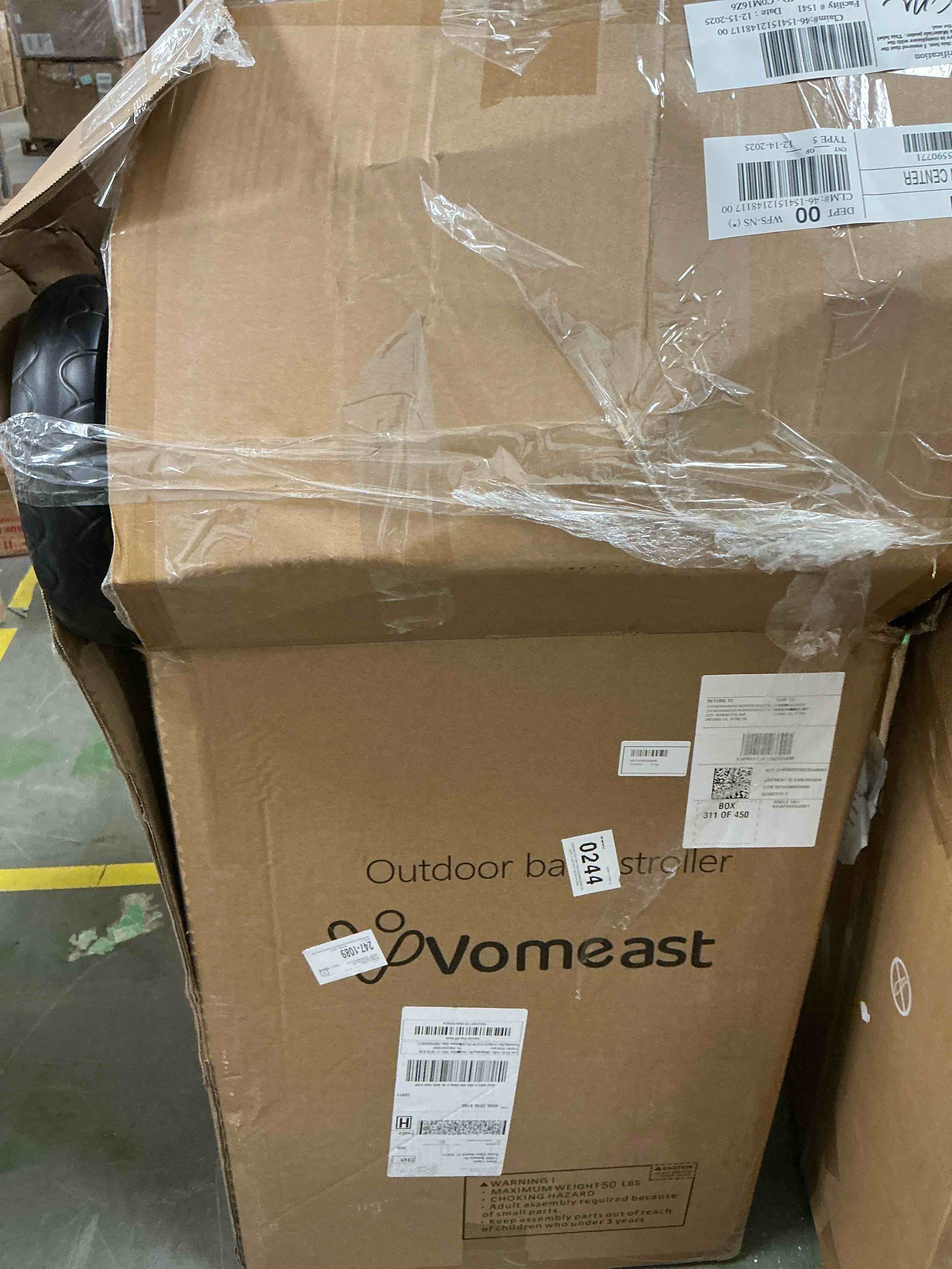 Condition photo showing Good Condition for Vomeast Wagon Stroller for 2 Kids, 3-in-1 Stroller Wagon with Canopy, 5-Point Harness, Adjustable Handlebars, Removable Seat for Toddlers, Grey