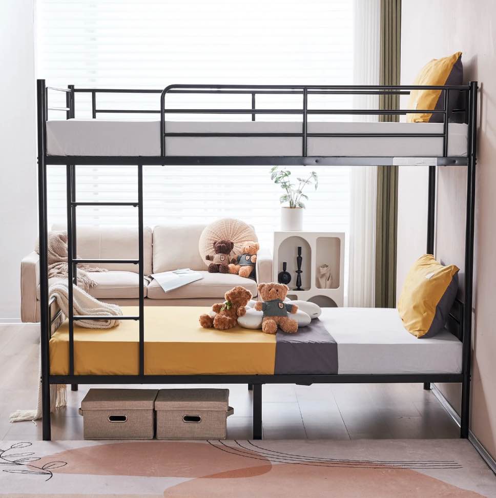 zimtown twin over twin steel bunk beds frame  78  x 42  x 65  with ladder bedroom dorm room for kids adult children