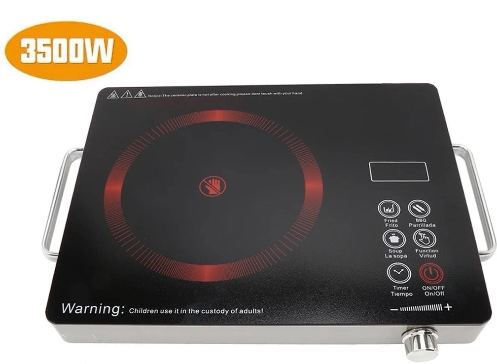 Electric Ceramic Stove, 3500W Portable Cooktop, Infrared Induction Cooker Hot Plate Knob Control Temperature & Touch Control, One-piece Panel, for All Cookware